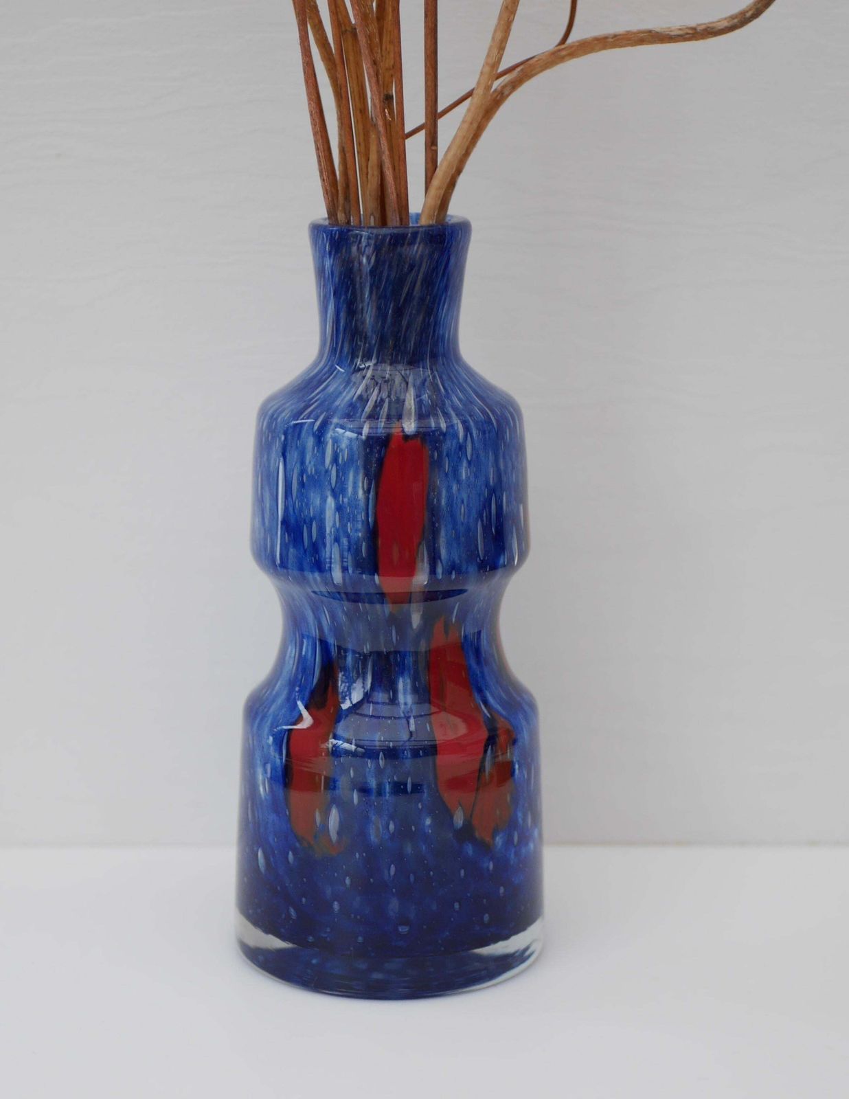 Home Decor Blue Glass Art Vase From 'Prachen' Glass Works photo