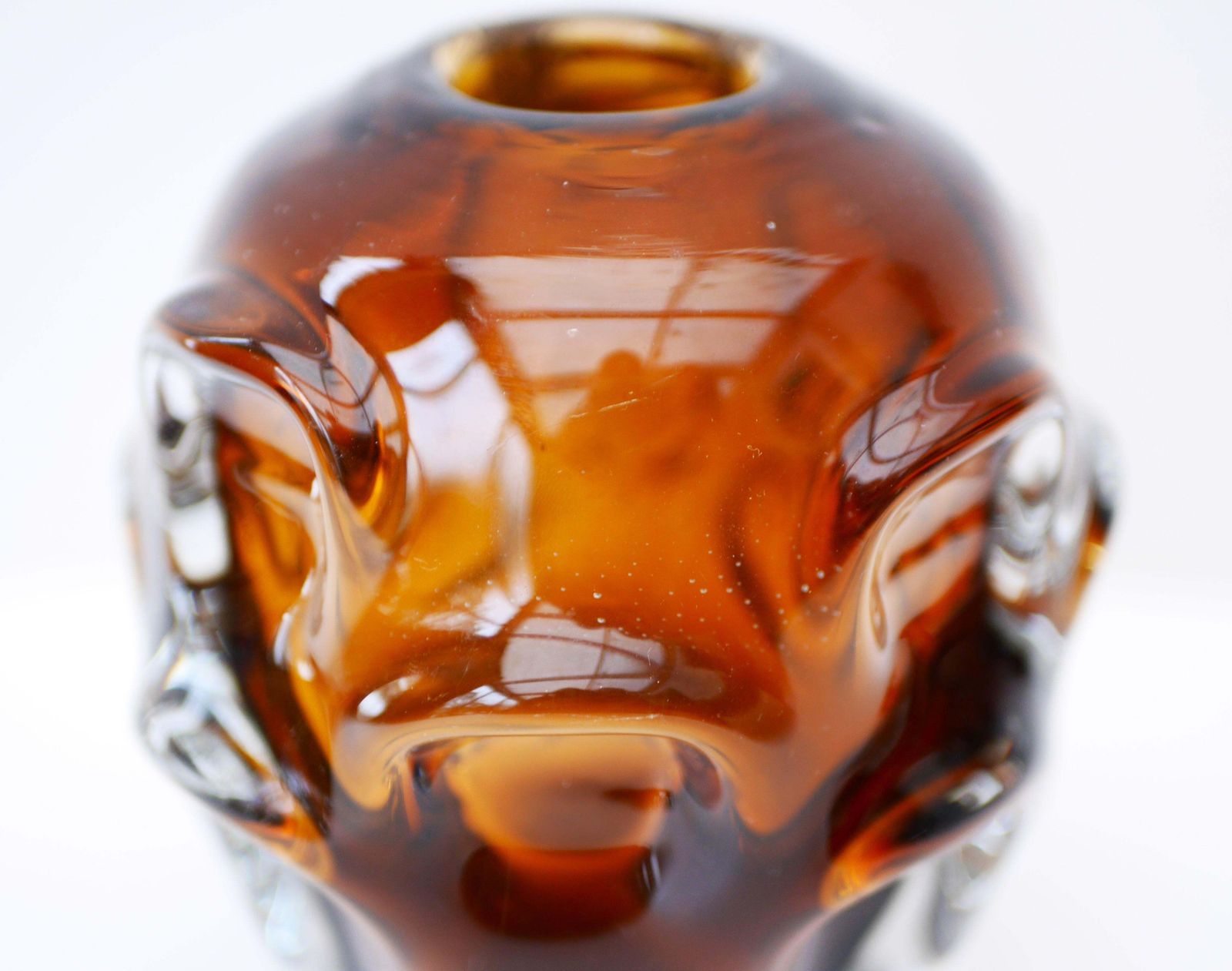 Scandinavian Modern Dark Amber Art Glass Vase By Augustsson For åseda, Sweden photo vintage