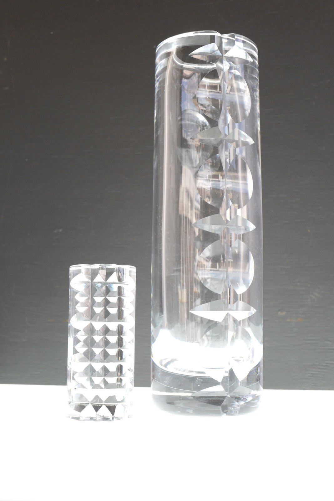 Mona Morales Crystal Hand Cut Decorative Art Vase And Art Object, Kosta, Sweden photo furniture
