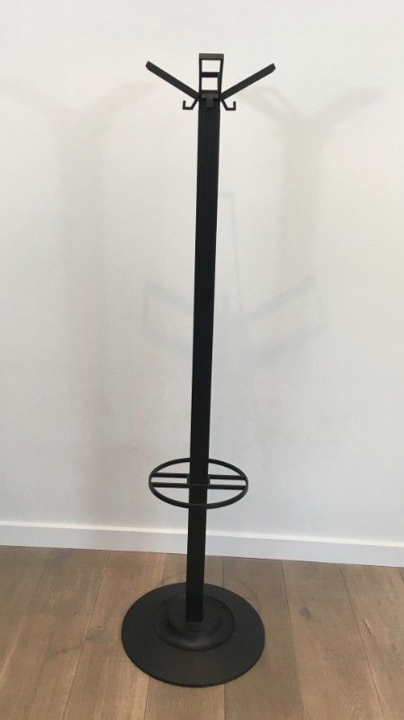 Michele De Lucchi & Tadao Takaichi For Kartell. Black Plastic Coat Stand "Segmenti". Italy. 1989 photo furniture