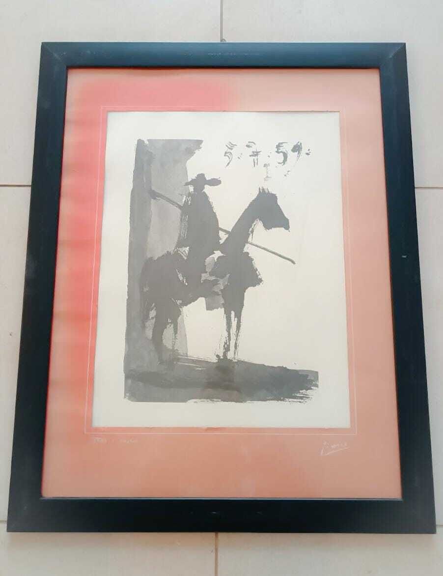 Pablo Picasso Bulls And Bullfighters Vintage Lithograph 35x50 Cm Picture With Cornice 2