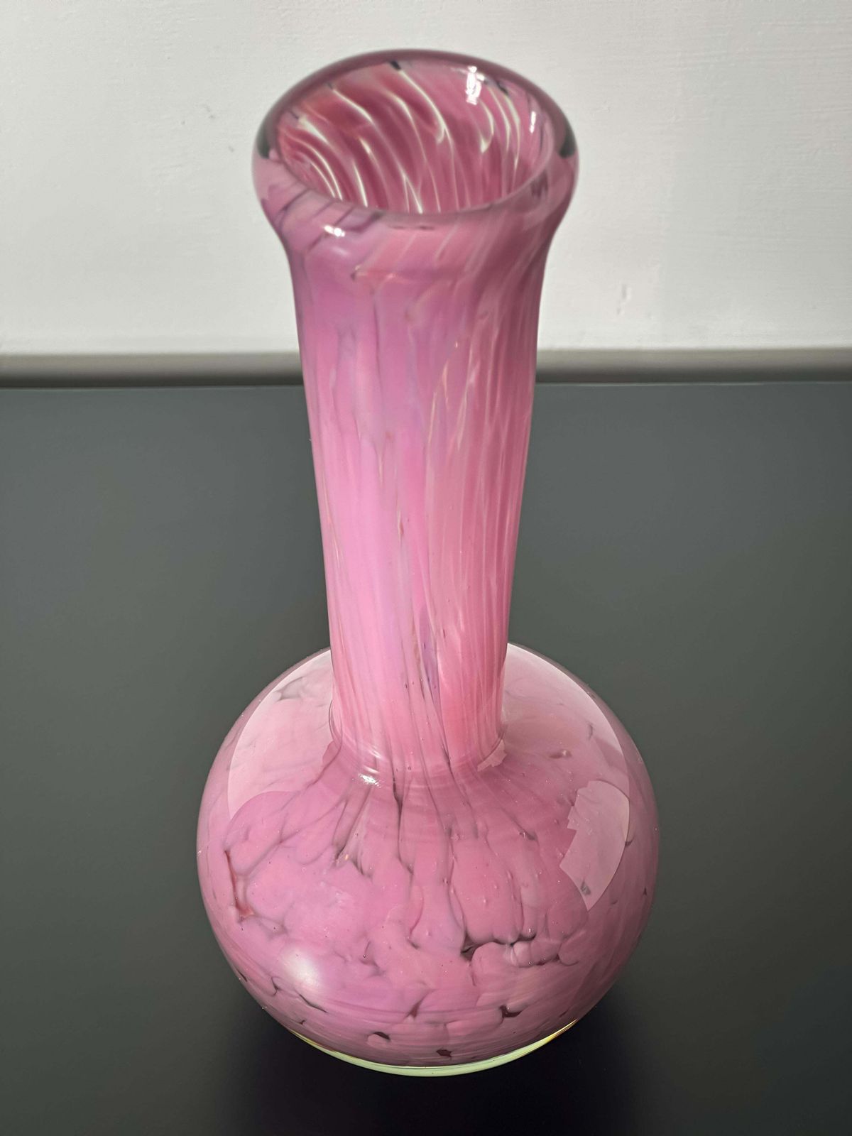 1980s Pink Glass Bud Vase By Mdina photo vinterior