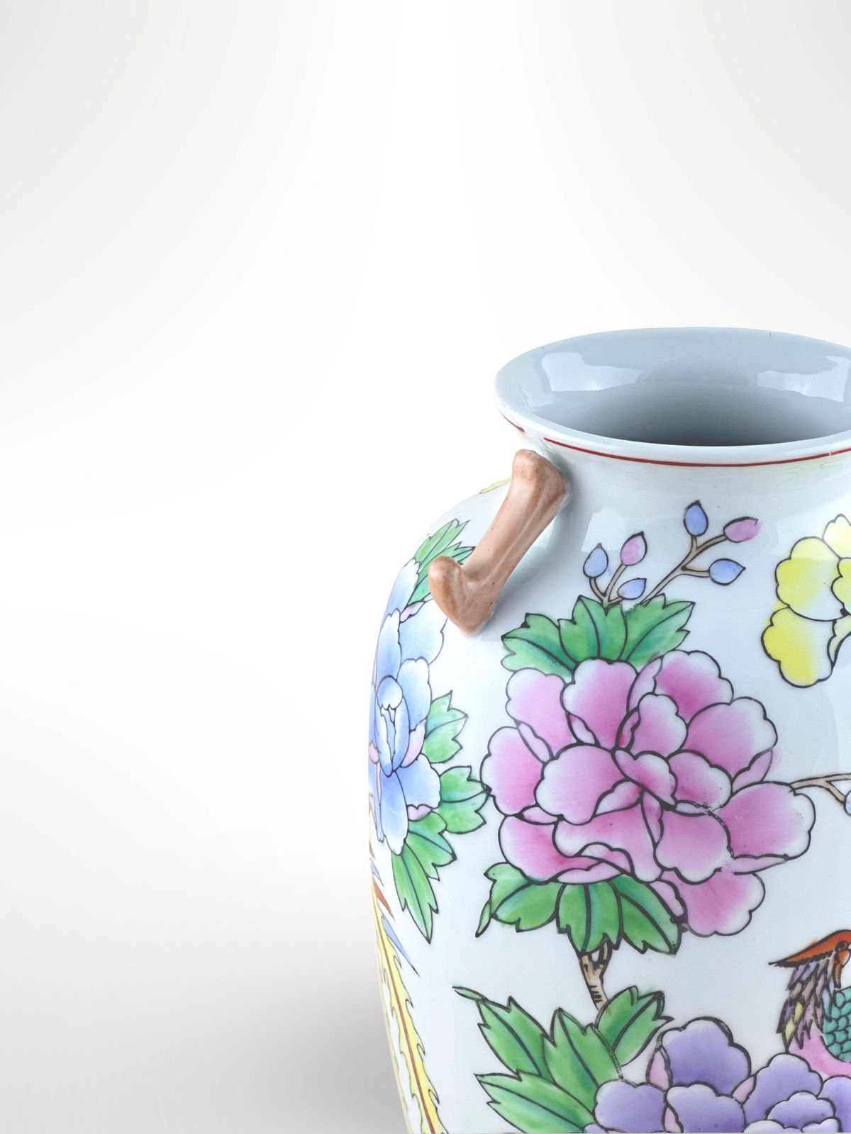 1960s Chinese Kangxi Style Porcelain ‘Hu’ Vase With Dragon Handles photo for sale