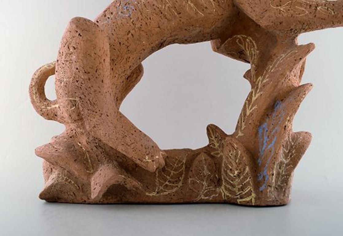 Helge Christoffersen Colossal Unique Figure Of Cat. High Quality Sculpture photo for sale