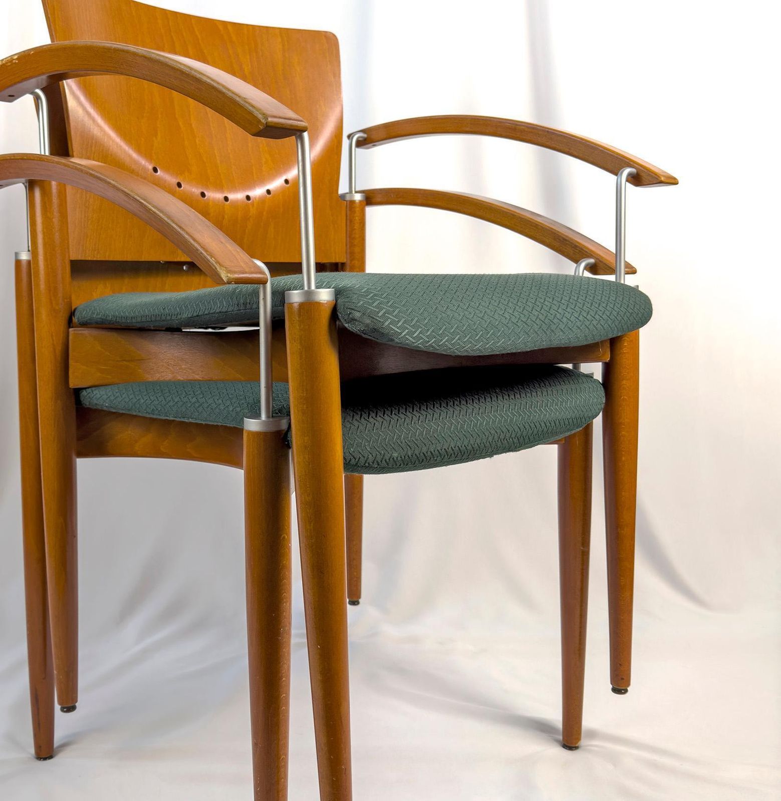 photo furniture Set Of Four Postmodern Stackable Dining Chairs Attributed To Thonet, Circa 1980s