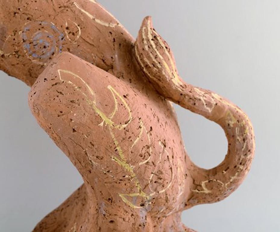 Helge Christoffersen Colossal Unique Figure Of Cat. High Quality Sculpture photo buy