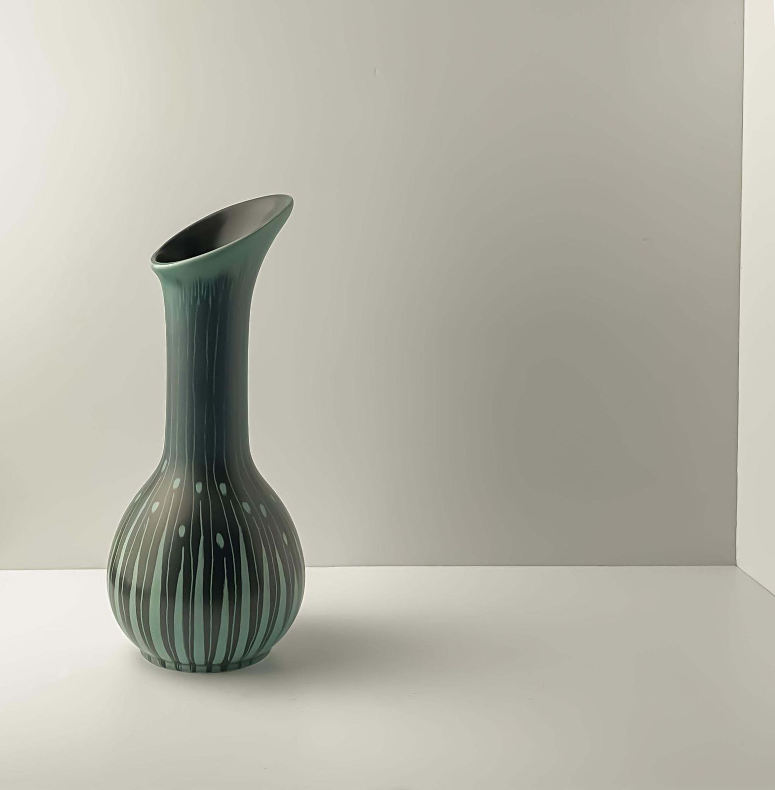 Art Deco Style Turquoise & Black Vase By Colin Melbourne For Beswick, 1950s photo furniture