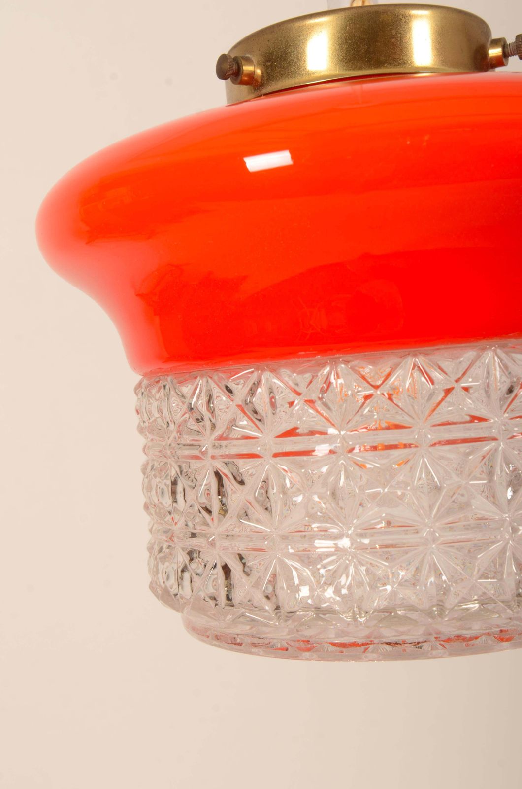 Scandinavian Orange Glass Pendant Lamp photo vinterior