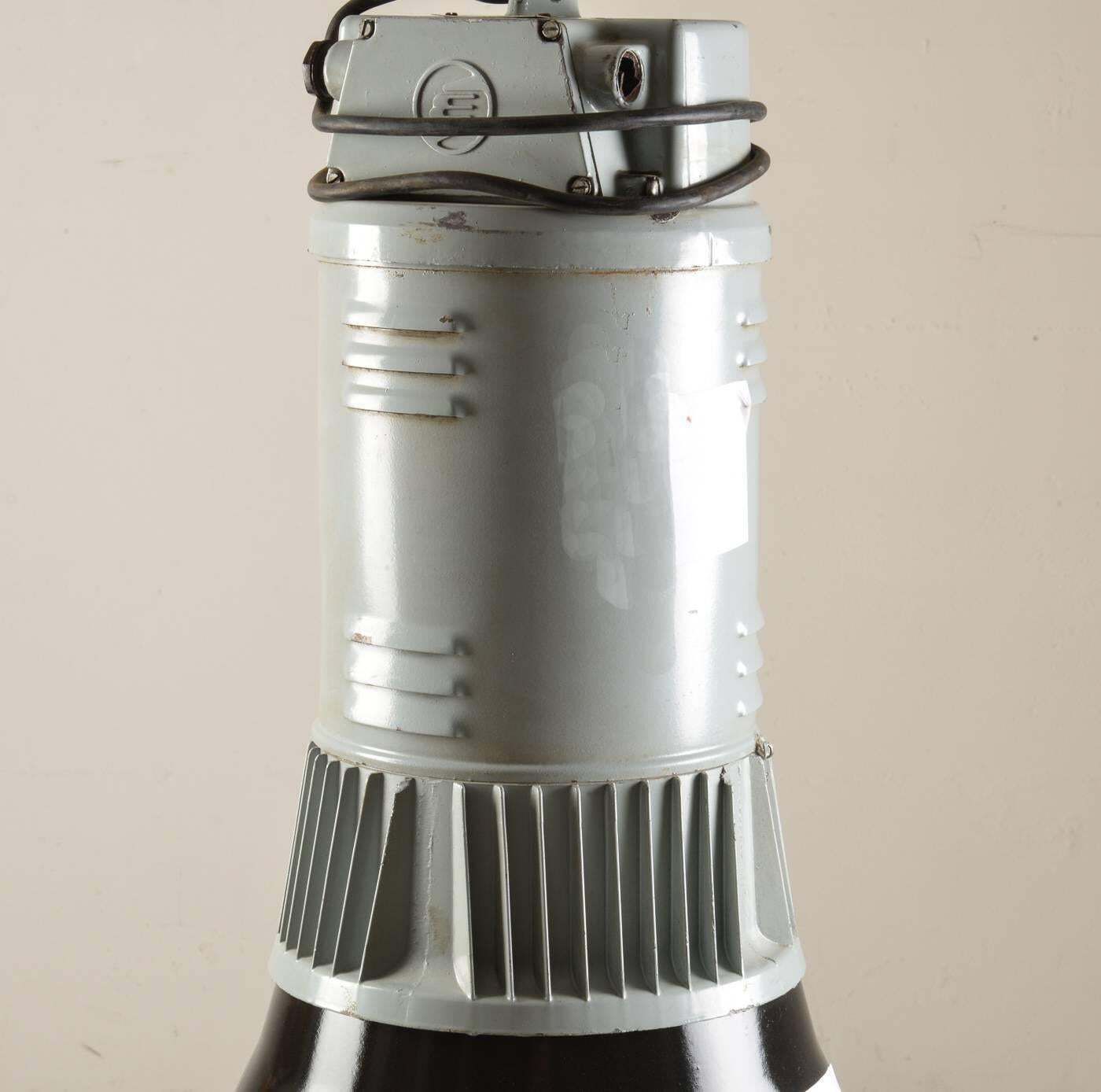 Large Black And Gray Czech Factory, Industrial Pendant Lamp photo furniture