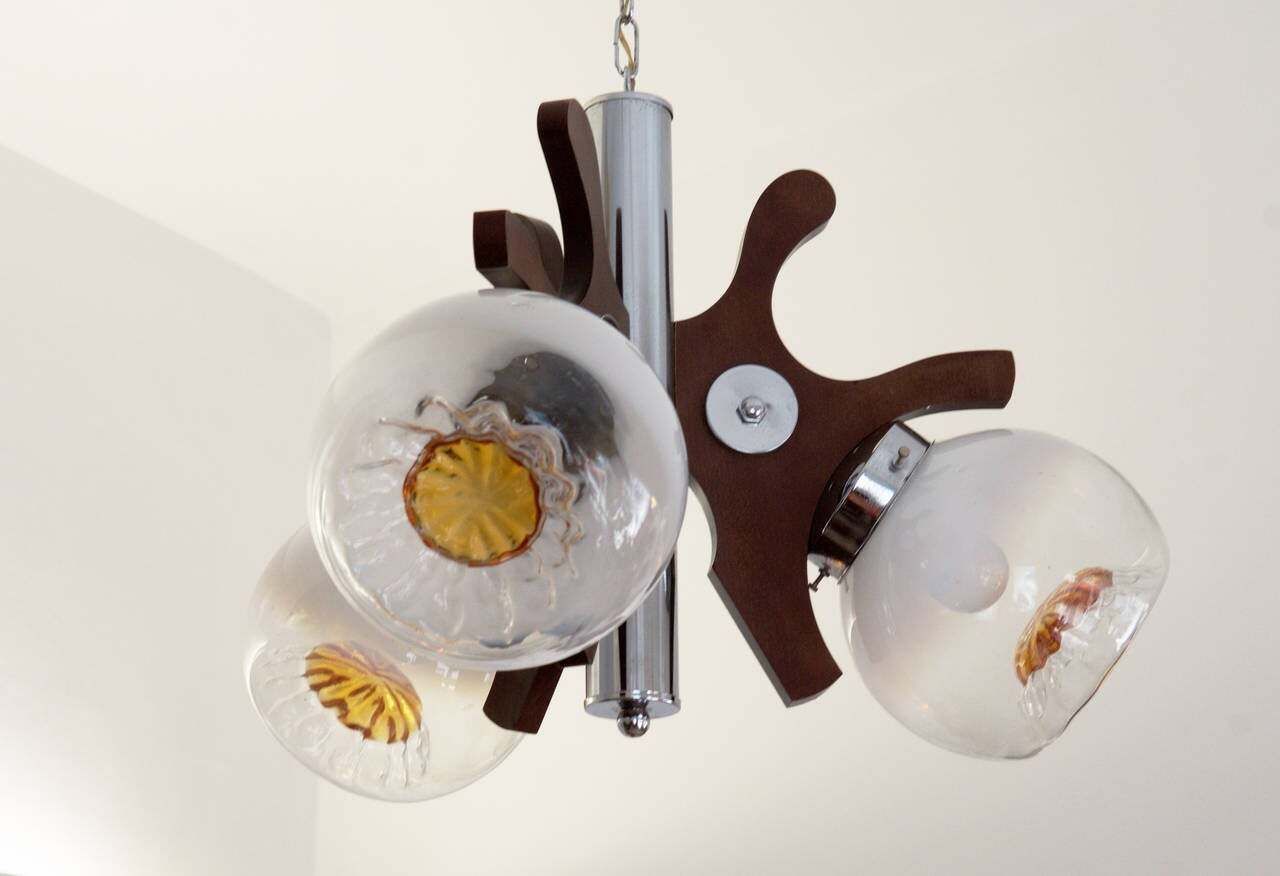 Three Mazzega Globes Murano Chandelier photo furniture