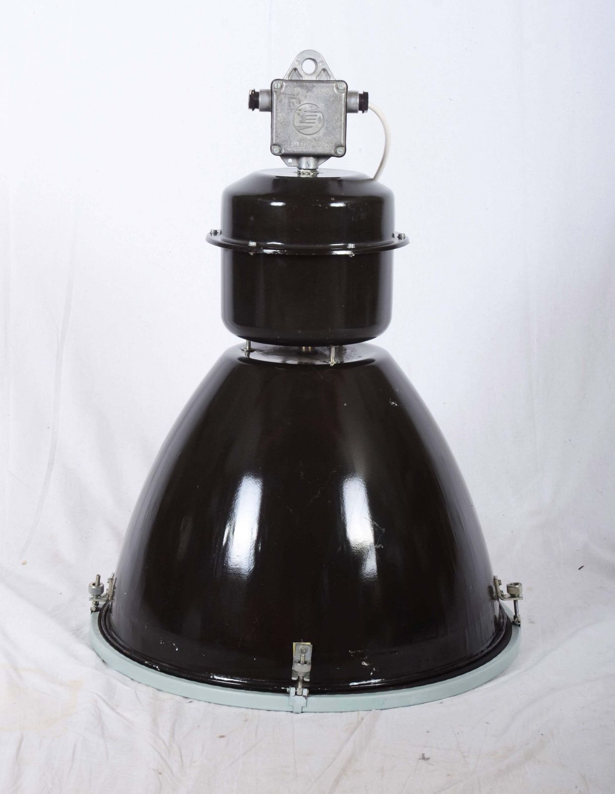 Large Black Czech Factory, Industrial Pendant Lamp photo Lighting