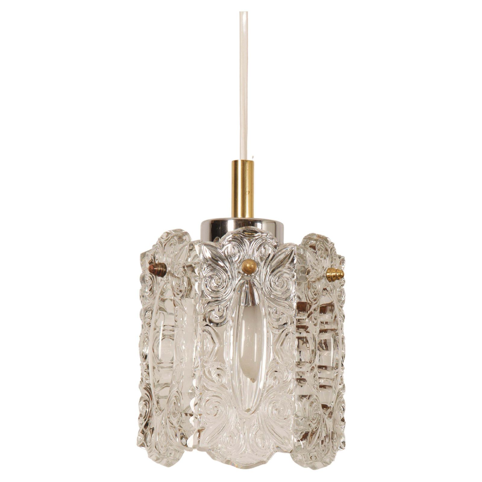 Glass Pendant Lamp From The 1970s
