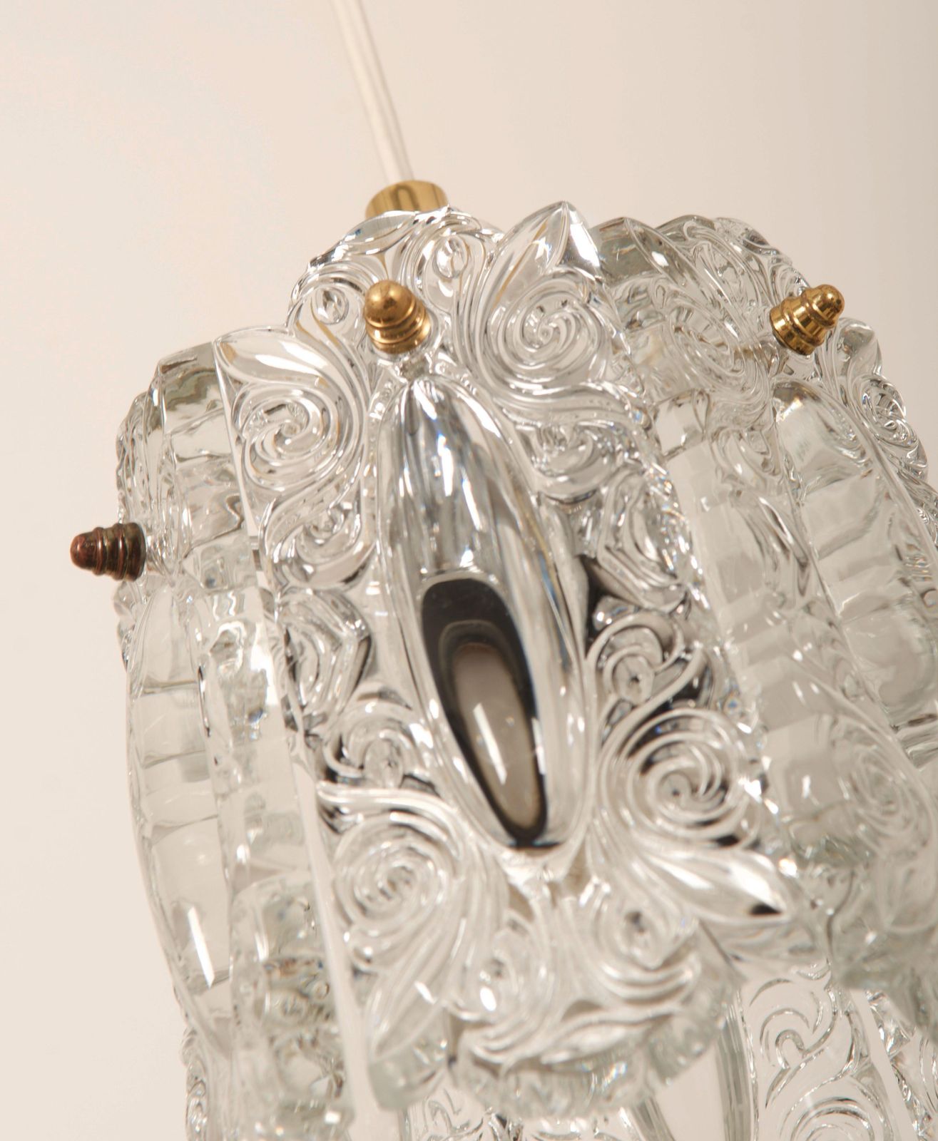 Glass Pendant Lamp From The 1970s photo vintage