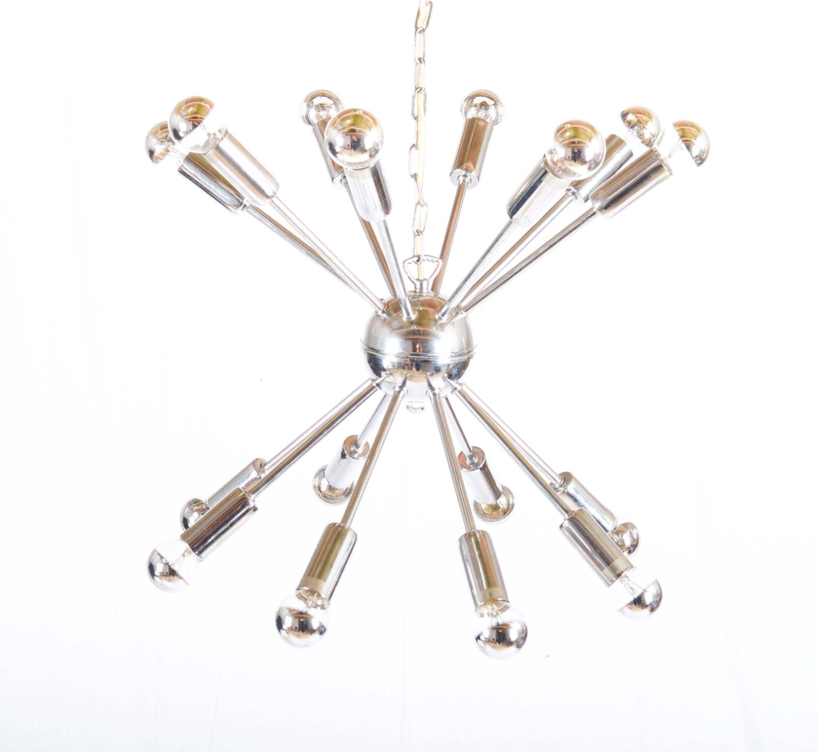 Large Austrian Chrom Plated Sputnik Chandelier photo vinterior