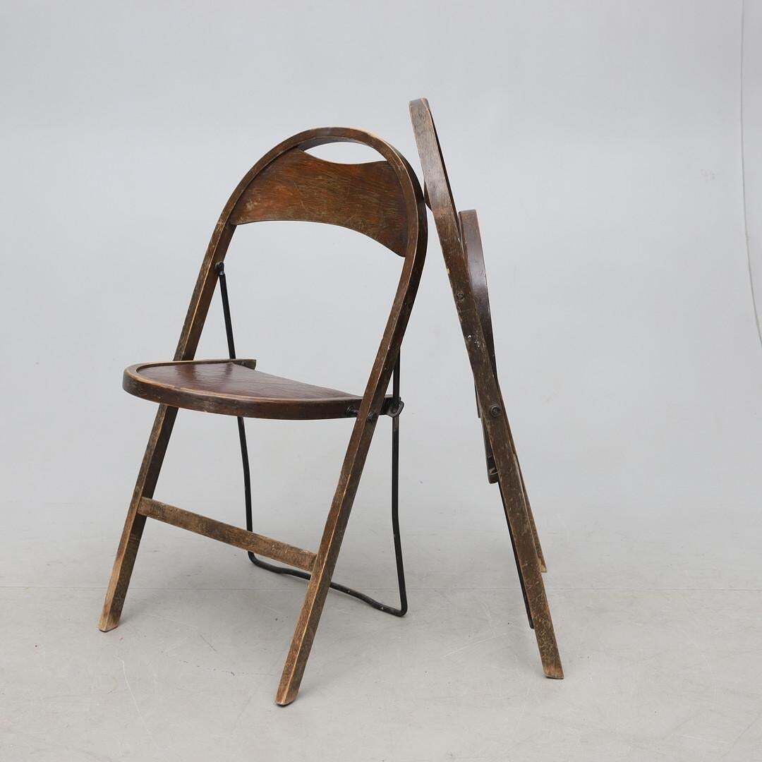 Pair Of Swedish Folding Chairs By Uno åhrén For Gemla, 1930s photo vintage