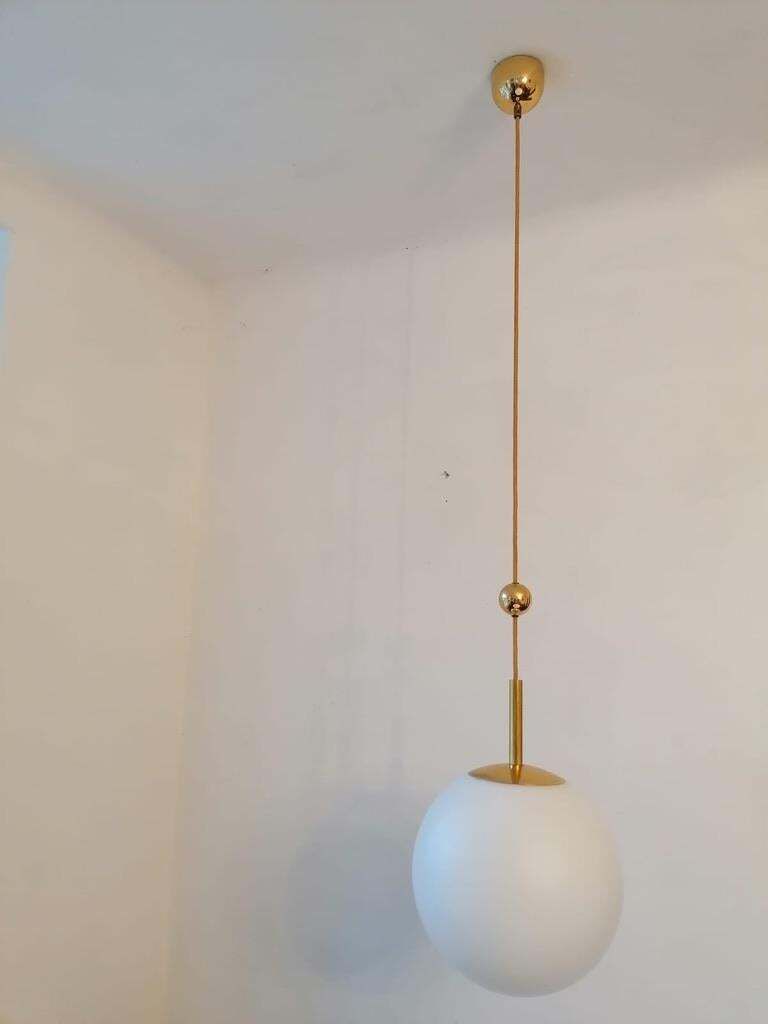 Art Deco Opaline Glass Ball Pendants photo vintage