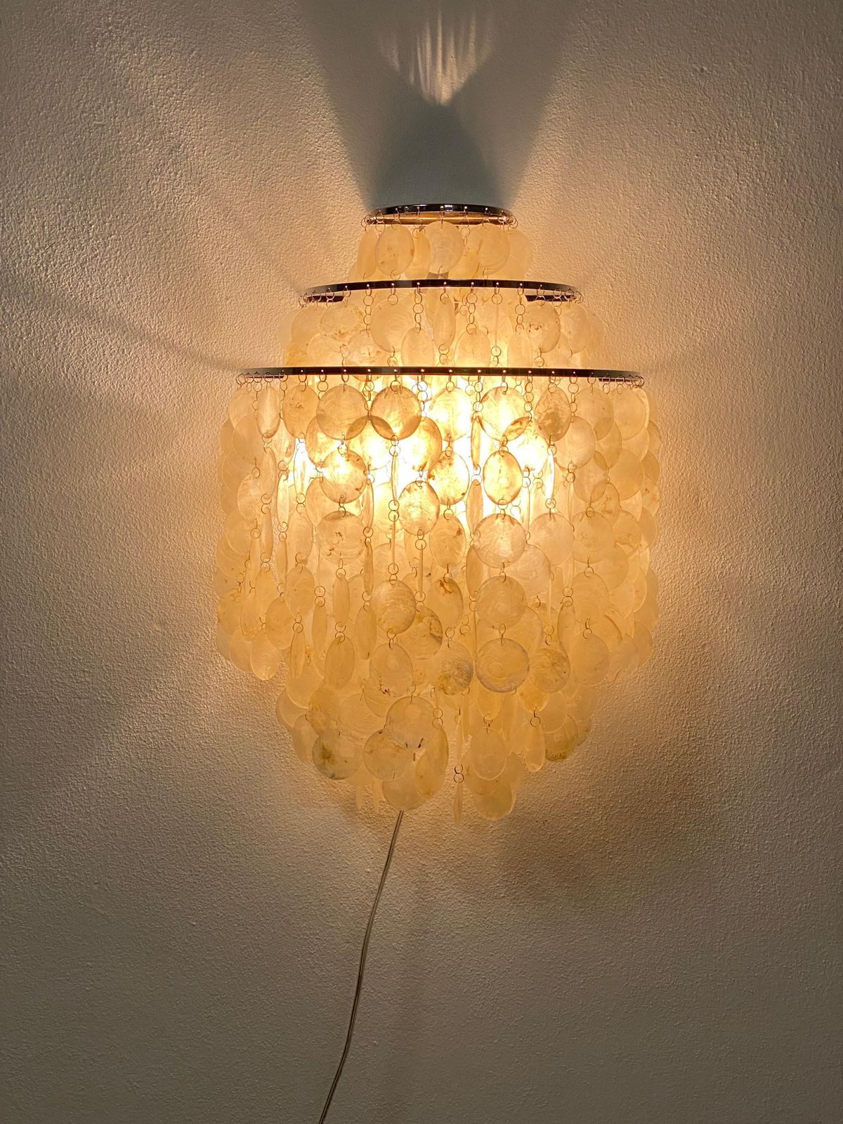 photo for sale Verner Panton Fun 1 Dm Capiz Shell Sconce Wall Light
