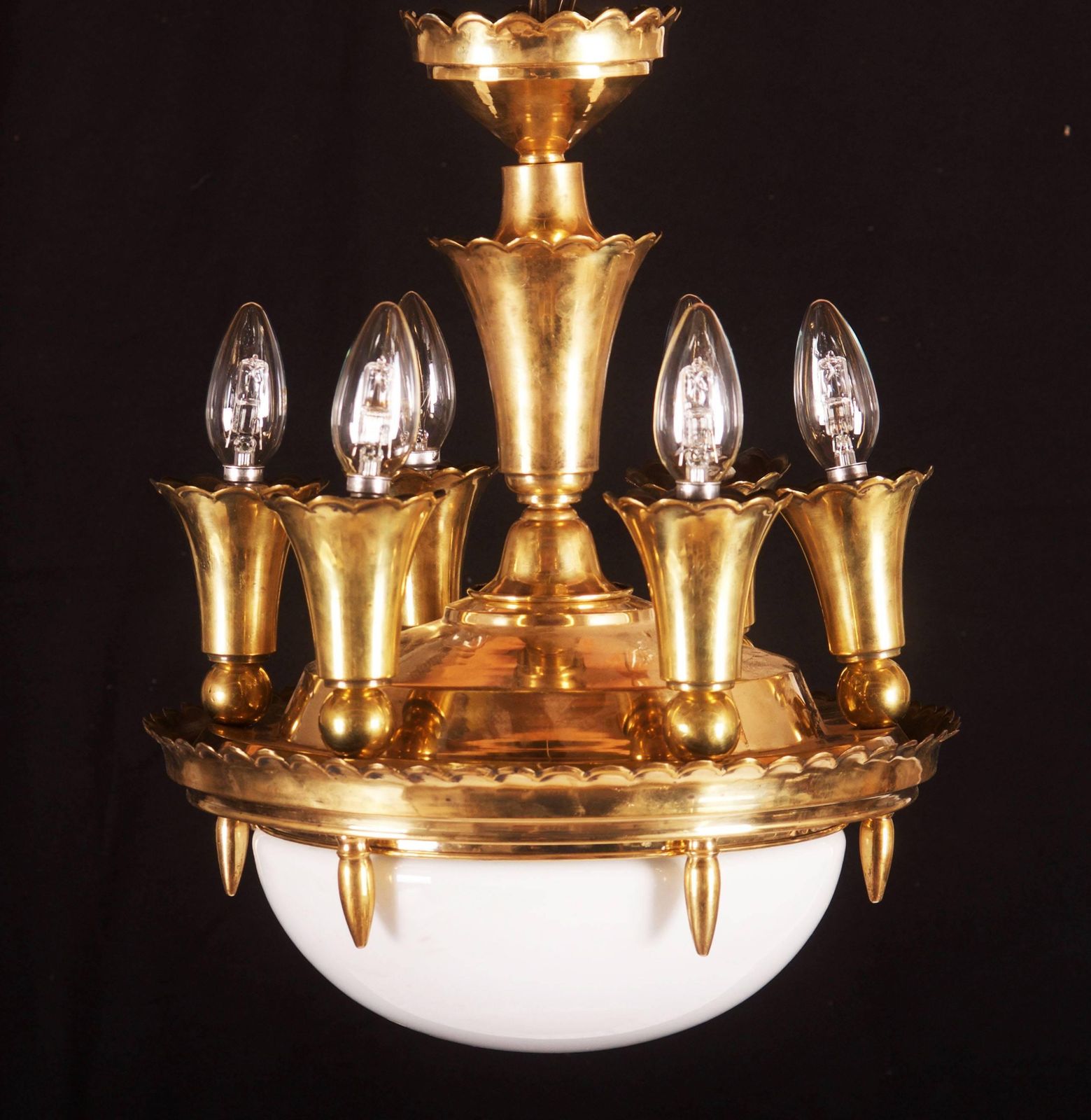Art Deco Brass Chandelier photo furniture