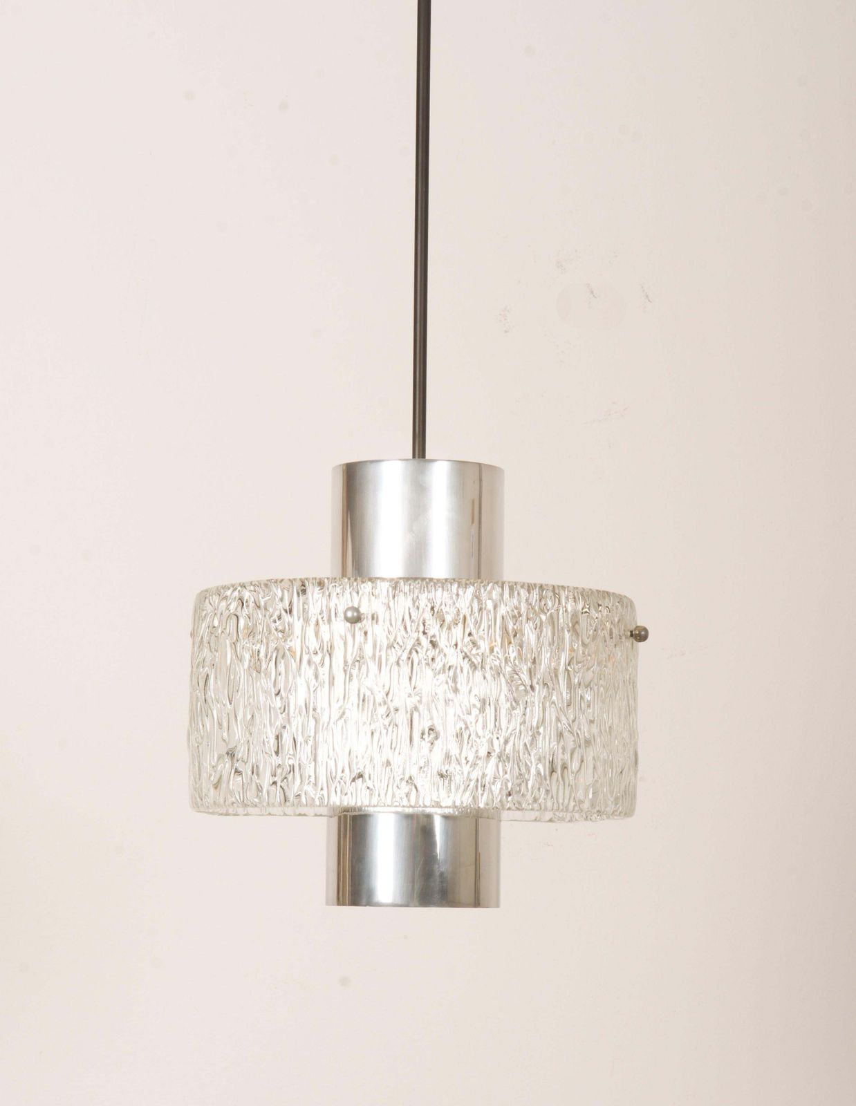 Midcentury J.T. Kalmar Structured Glass Pendant Lamp photo furniture