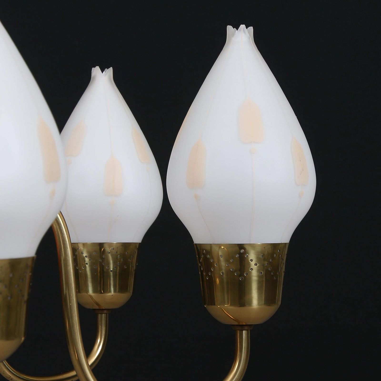 Fog & Mørup Brass Chandelier With Opaline Glass Shades photo Lighting