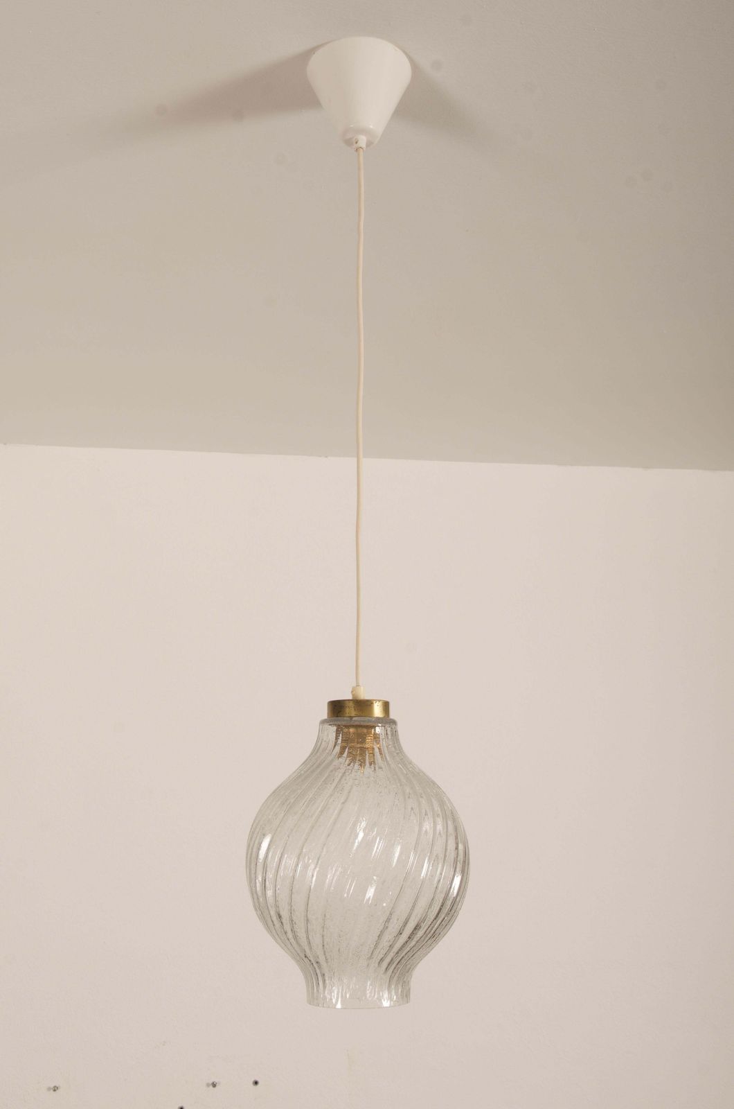 Textured Glass And Brass Tulipan Pendant By J.T. Kalmar photo 1306.0