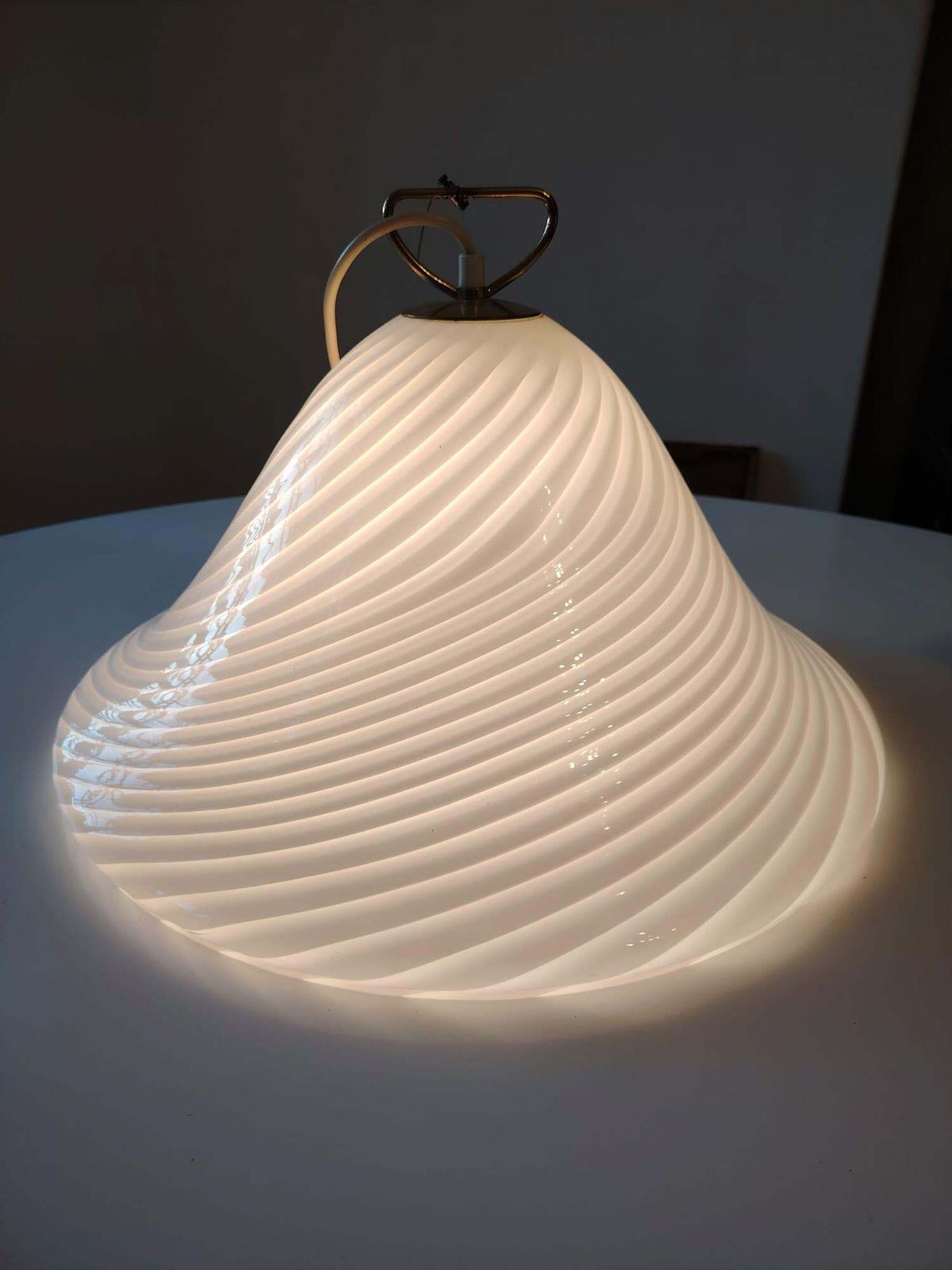 photo furniture J.T. Kalmar Pendant With Murano Swirl Pattern Glass