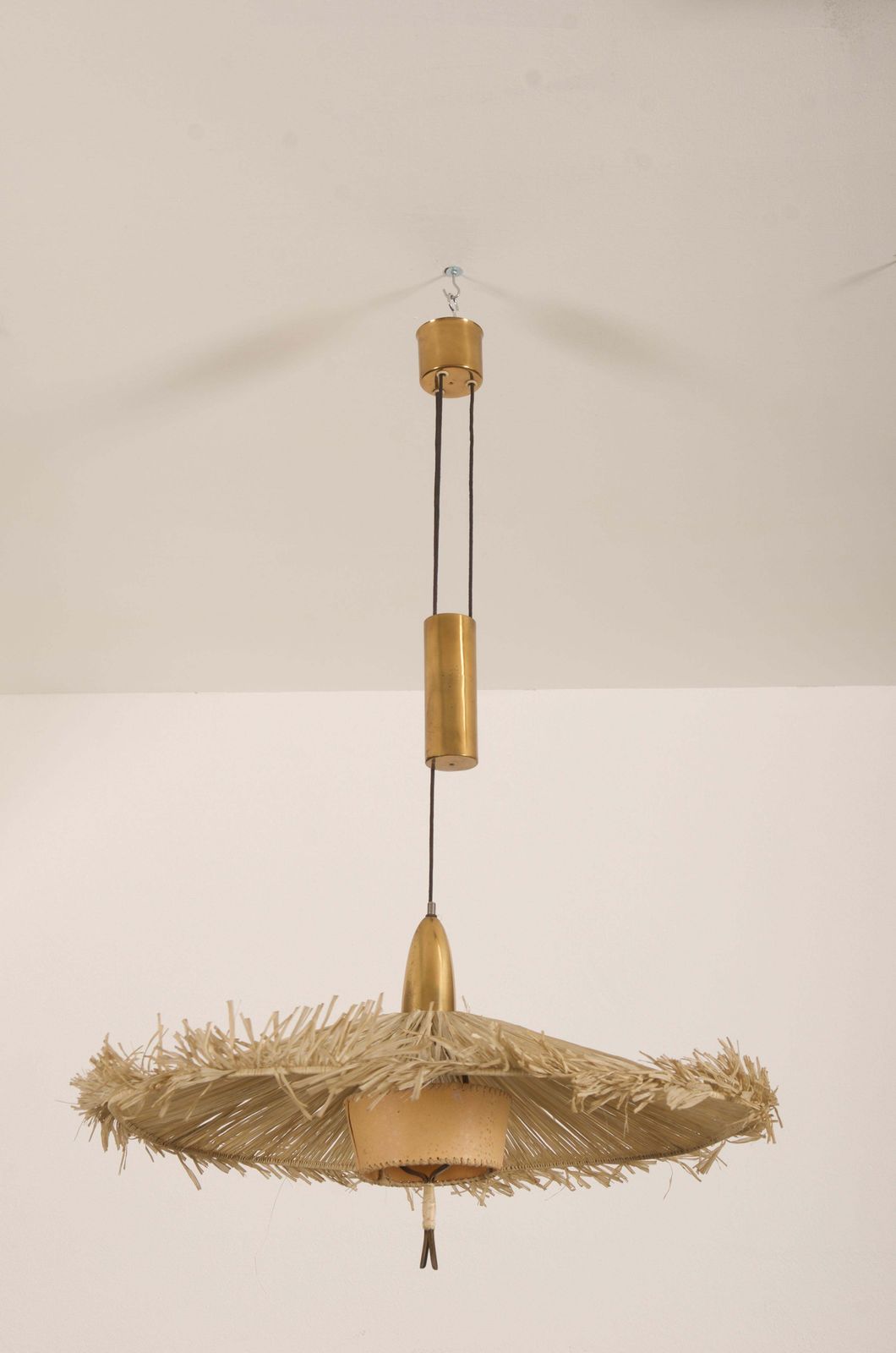 photo for sale Midcentury Adjustable Pendant Attributed To J.T Kalmar