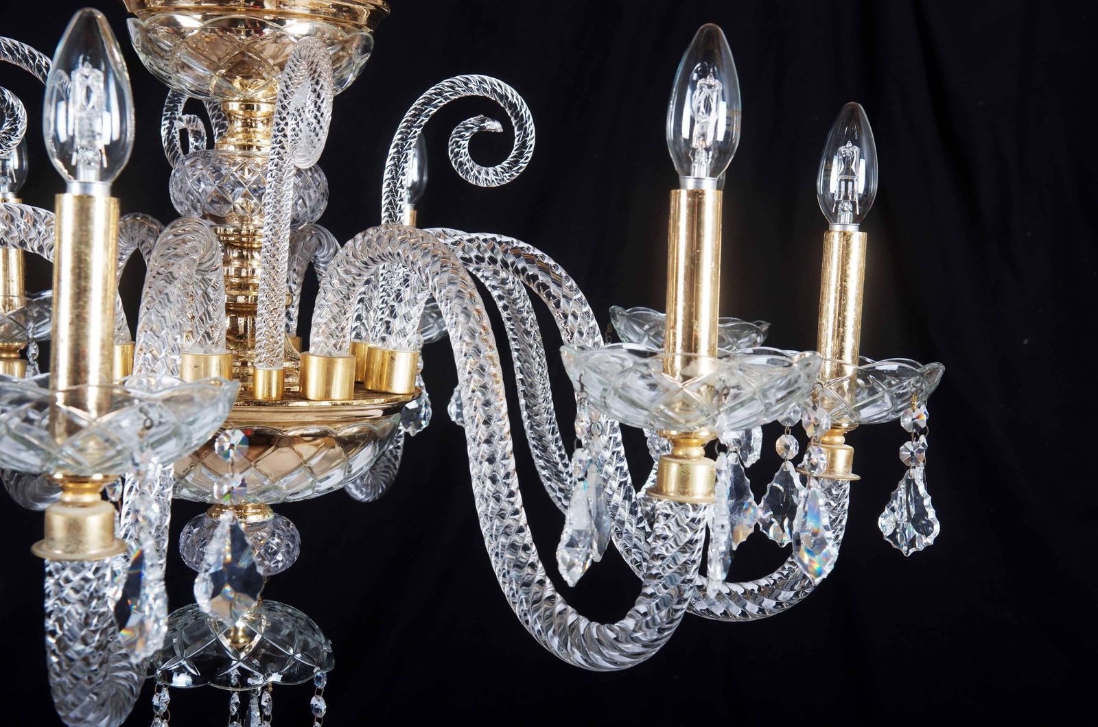 Stunning Bohemian Glass Chandelier photo vintage