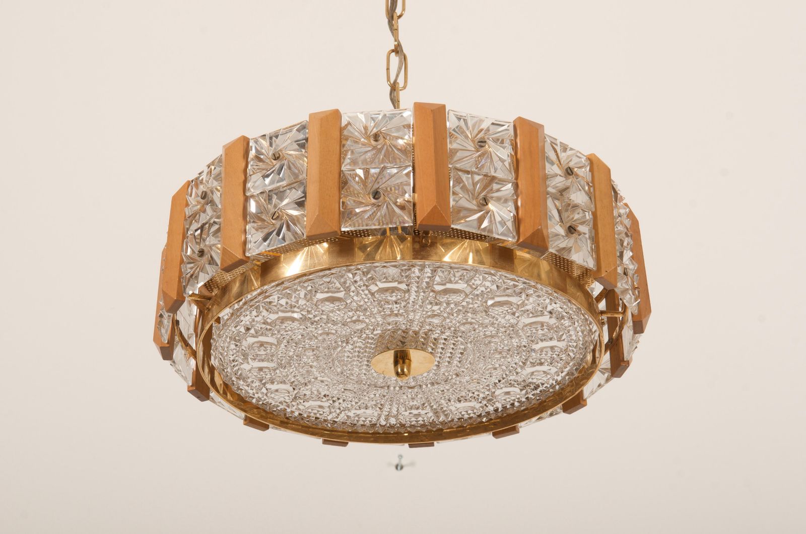 Carl Fagerlund For Orrefors Glass, Brass And Teak Chandelier photo furniture