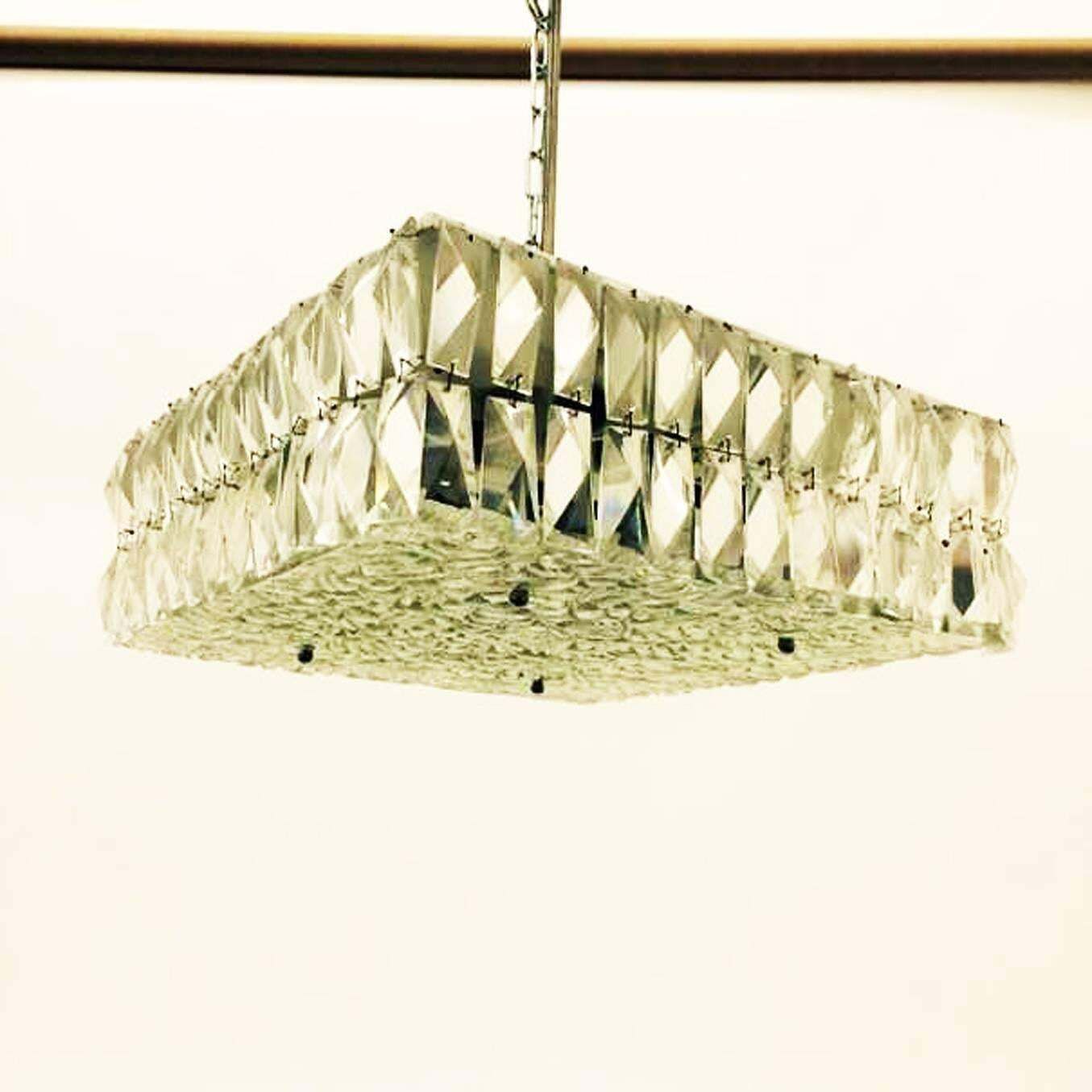 Square Crystal Pendant Lamp By Kalmar photo Lighting