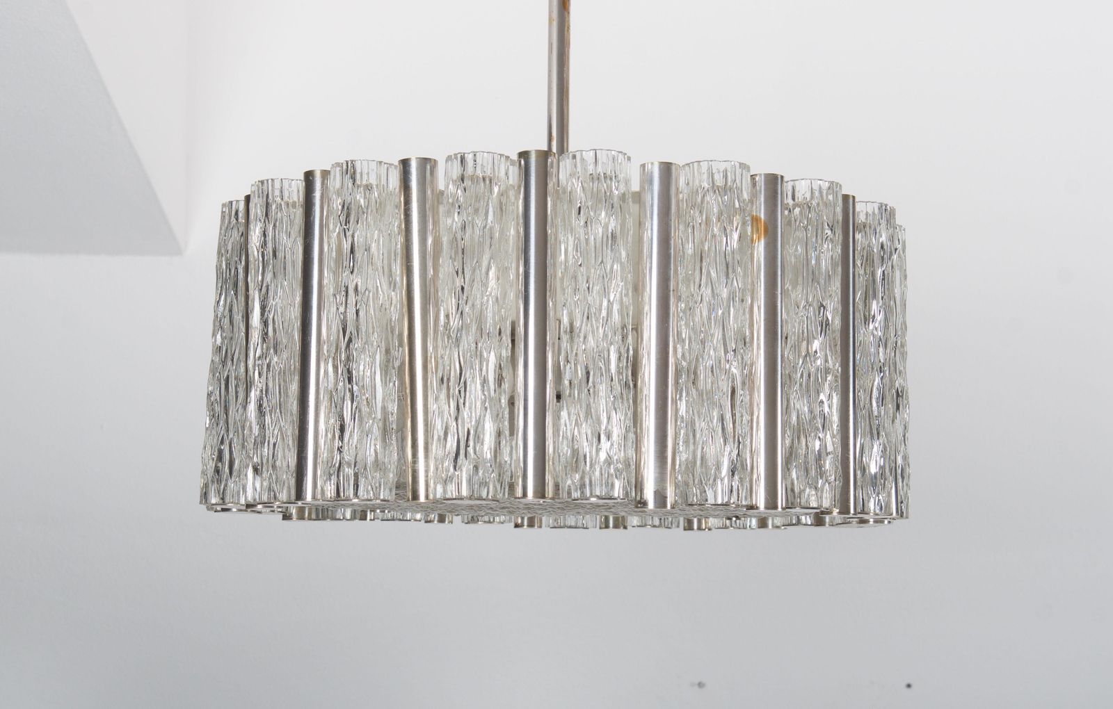 Midcentury Ice Glass Chandelier By Kaiser Leuchten photo buy