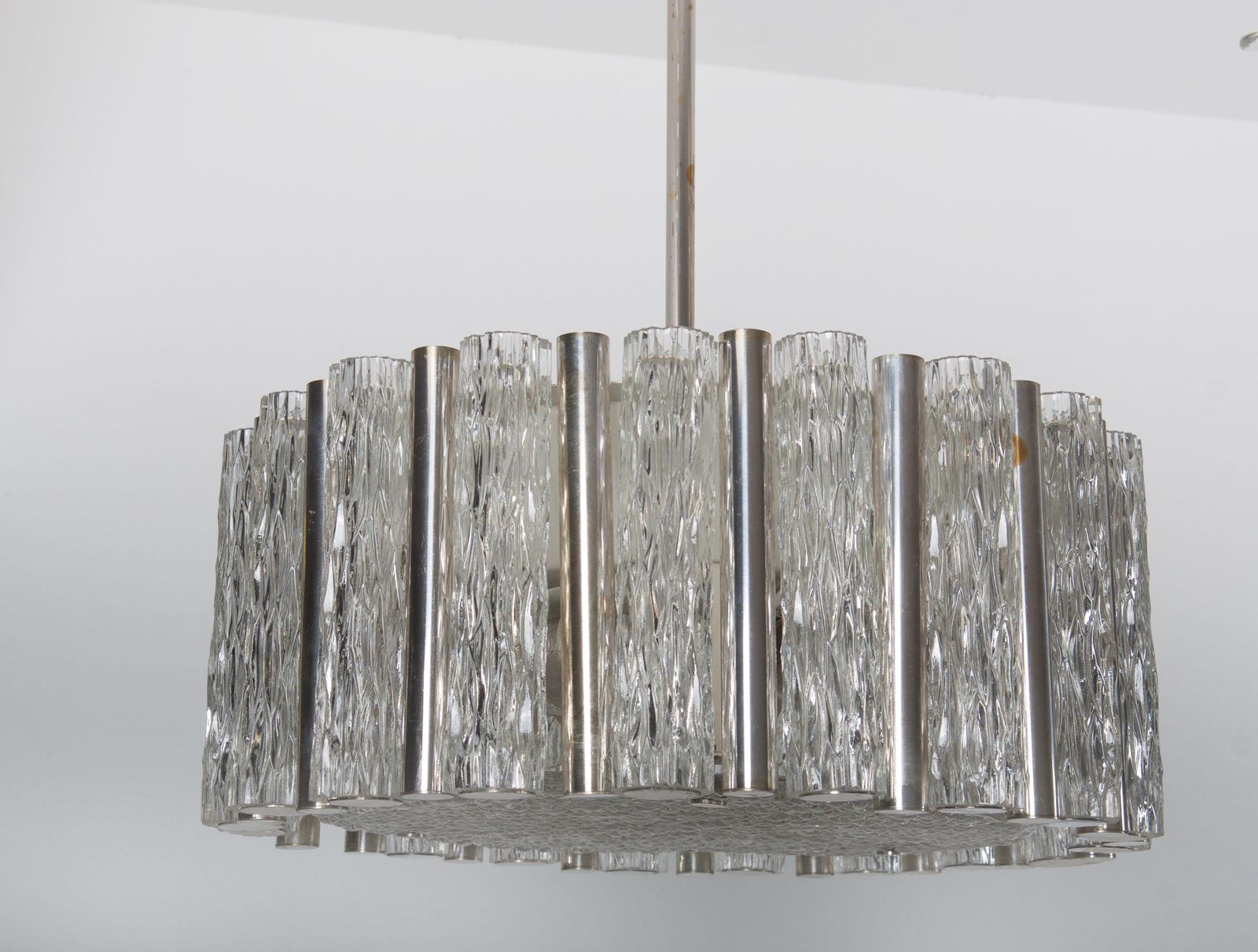 photo furniture Midcentury Ice Glass Chandelier By Kaiser Leuchten