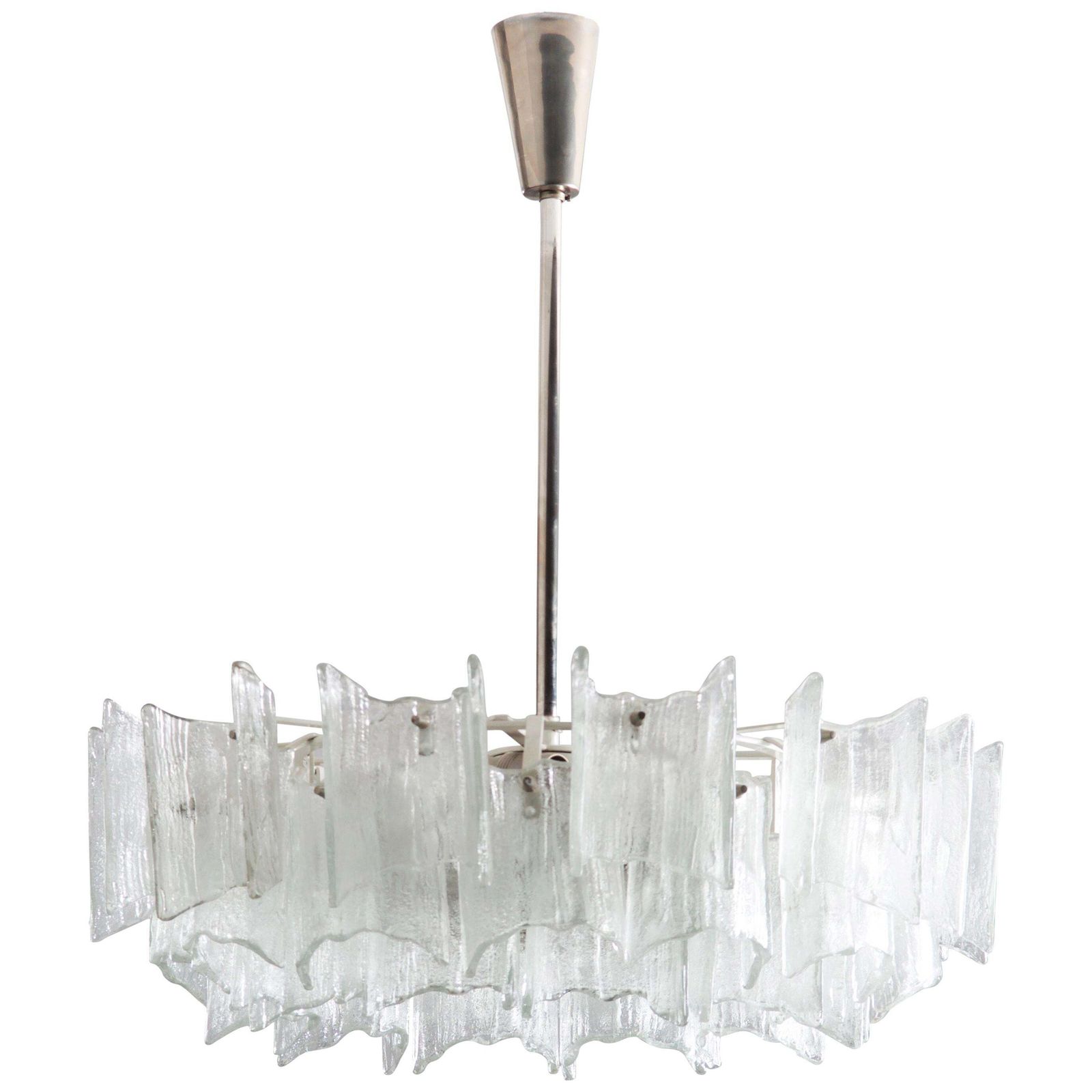 Frosted Glass Chandelier By J. T. Kalmar