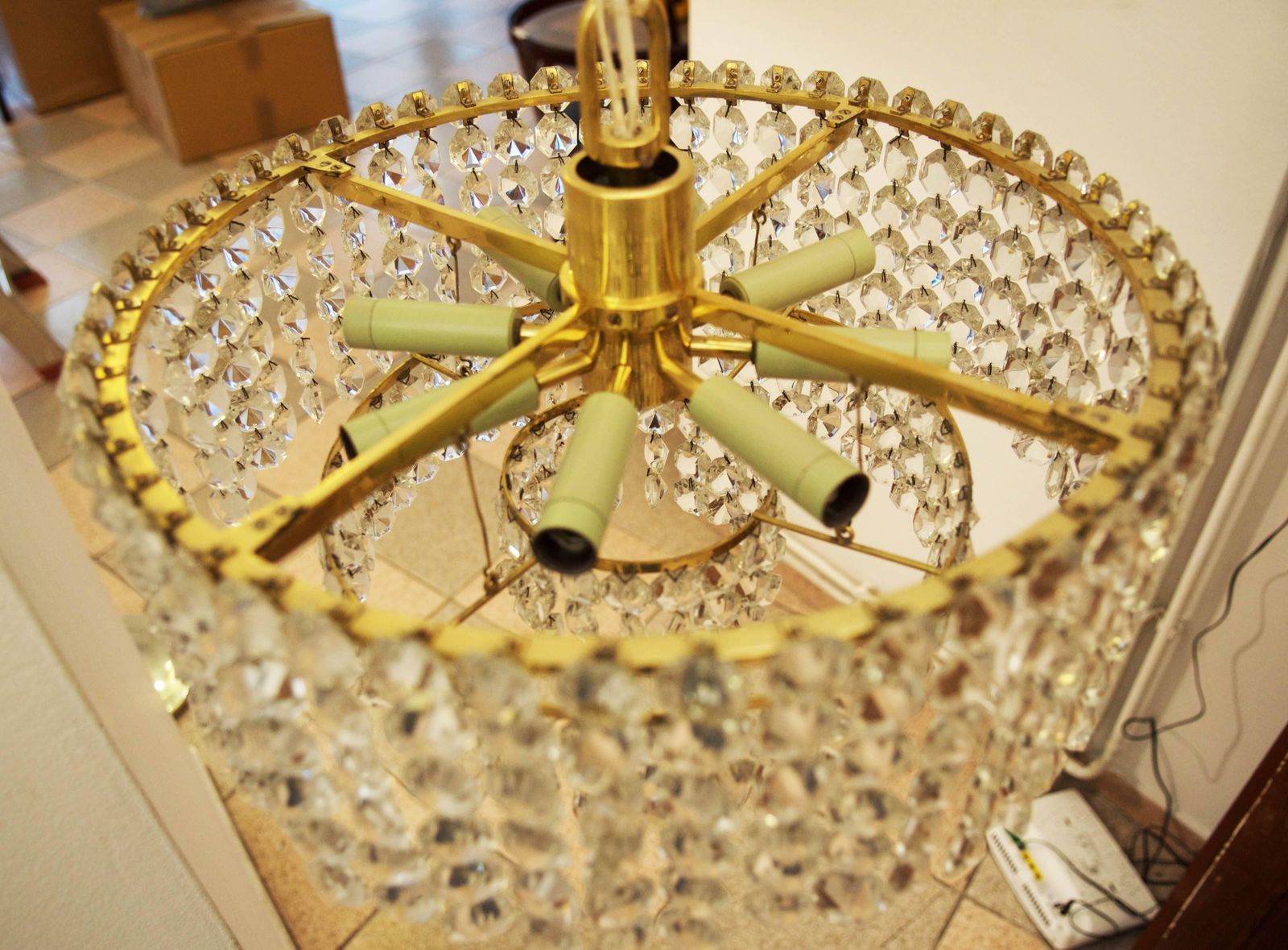 Beautiful Cut Crystal Chandelier By J.L. Lobmeyr photo vinterior