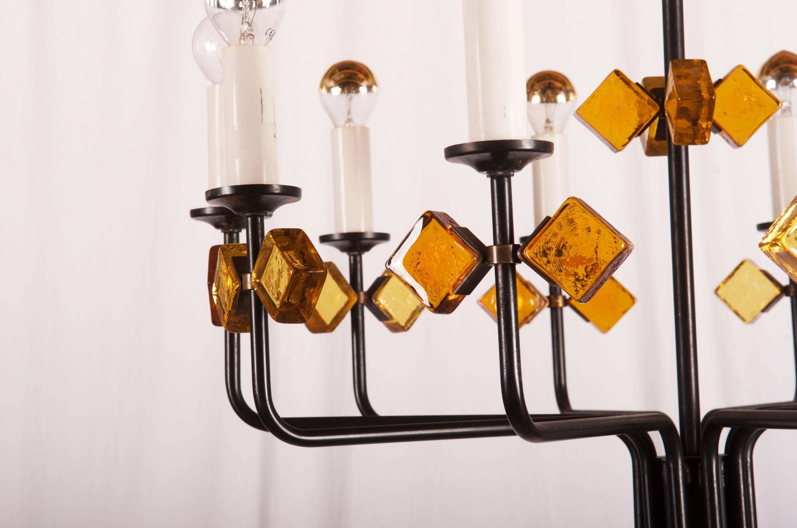 Scandinavian Glass And Iron Chandelier By Svend Aage Holm Sorensen photo furniture