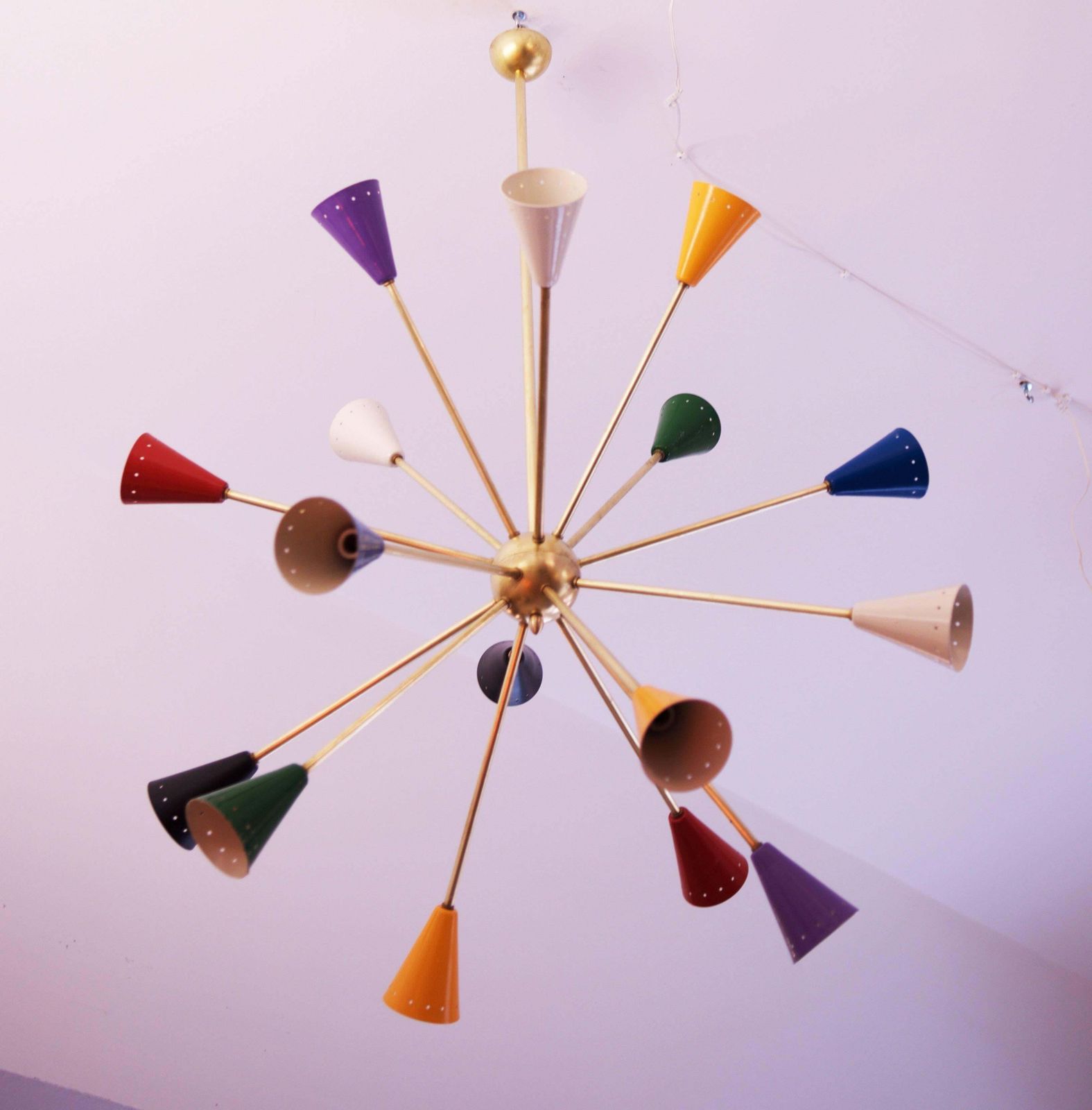 Colorful Sputnik Chandelier In The Style Of Stilnovo photo vinterior