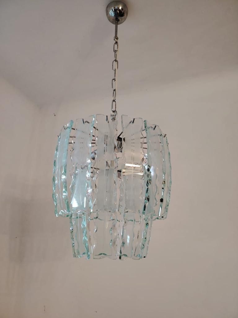 Art Glass Chandelier By Zero Quattro For Fontana Arte photo Lighting