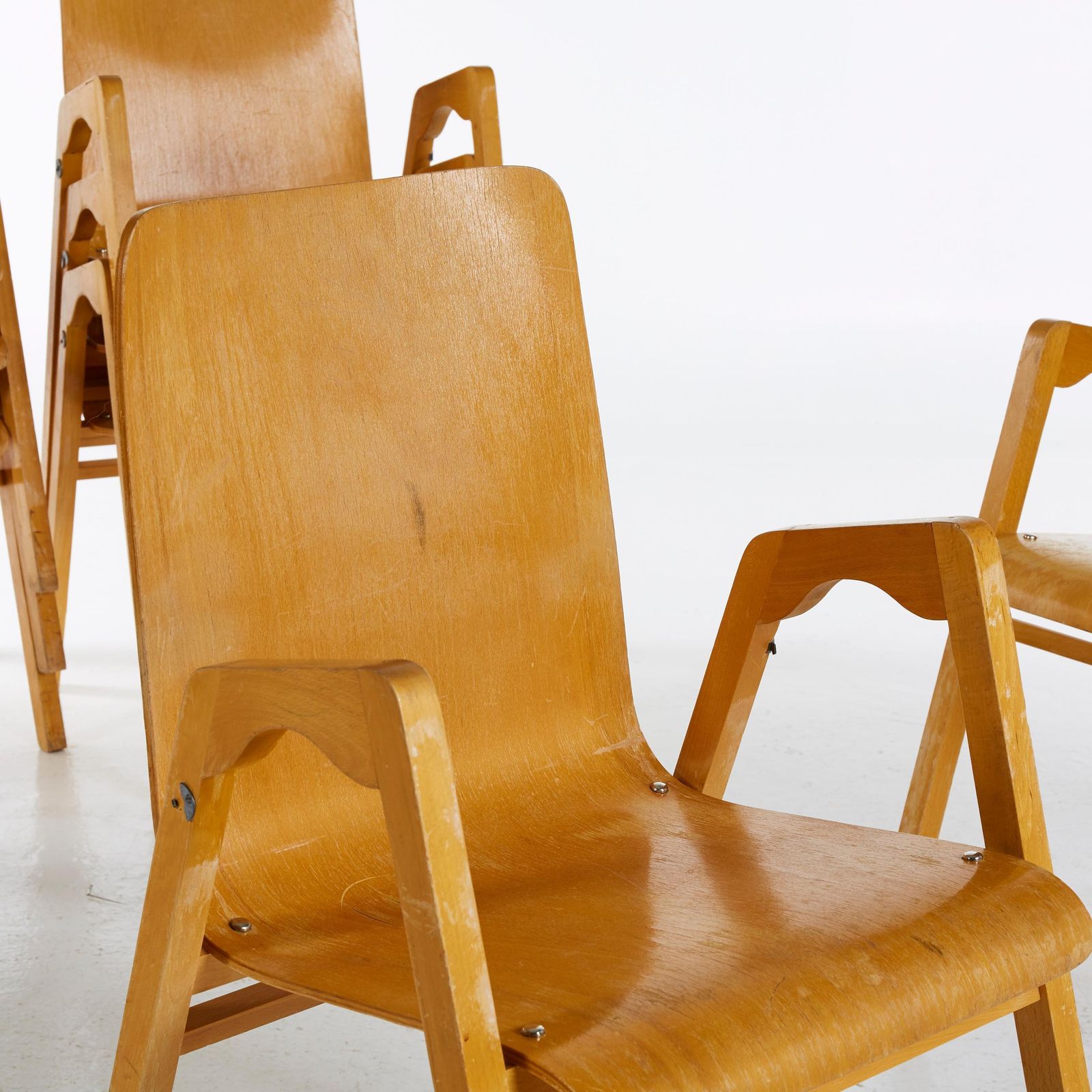 Rare Set Of Eight Stockable Armchairs By Axel Larsson photo Furniture