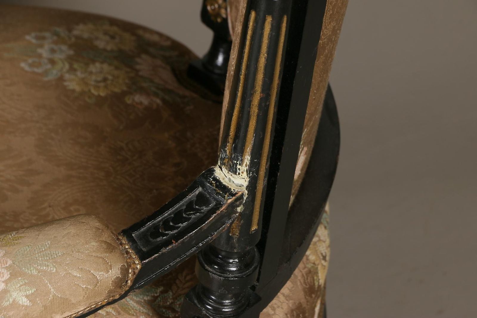 photo for sale Ebonized Gildwood Louis XVI Armchairs