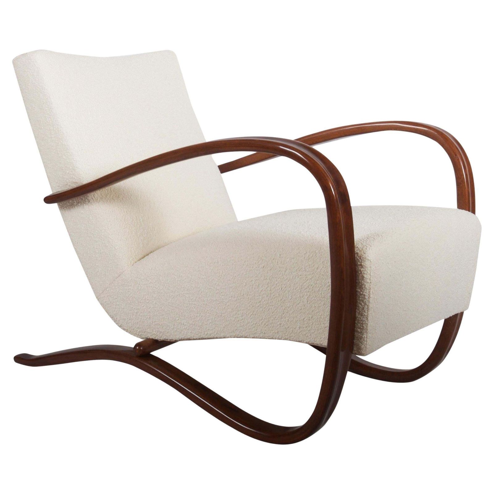 Art Deco Thonet H269 Armchair Boucé Fabric By Jindrich Halabala