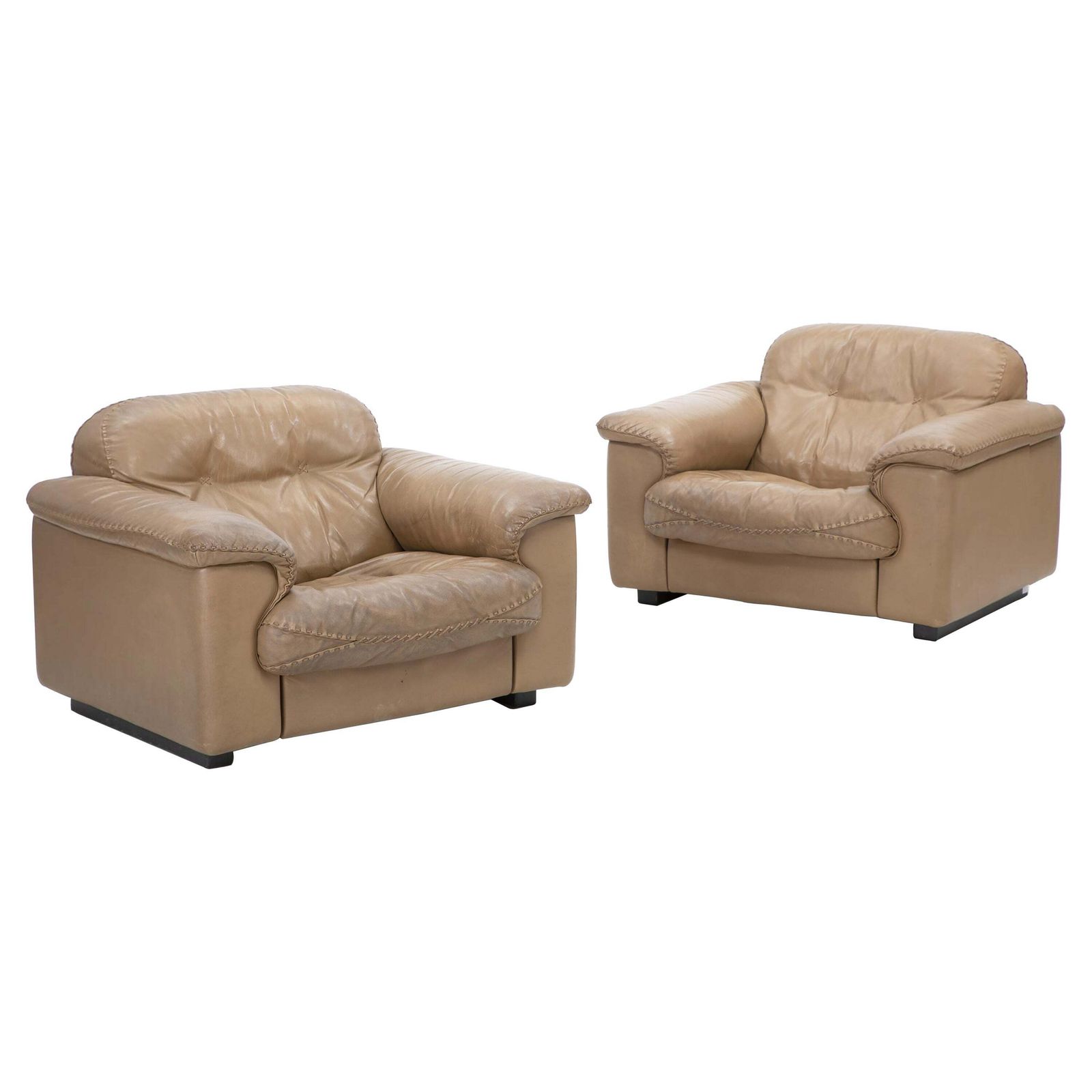 Pair Of Adjustable De Sede Leather Armchairs Ds 110 James Bond