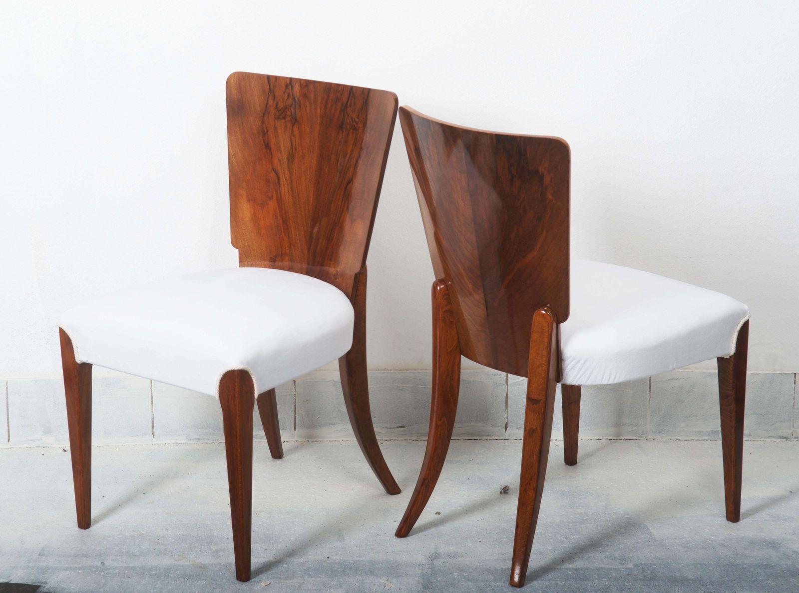 photo vintage Art Deco Dining Chairs By Jindrich Halabala