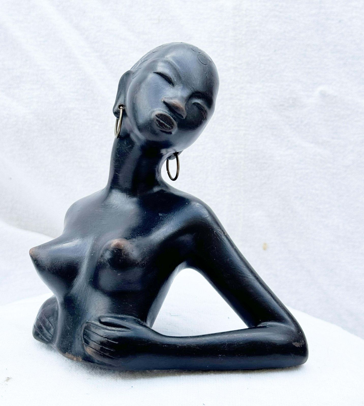 African Woman Figurine Sculpture By Leopold Anzengruber photo Art