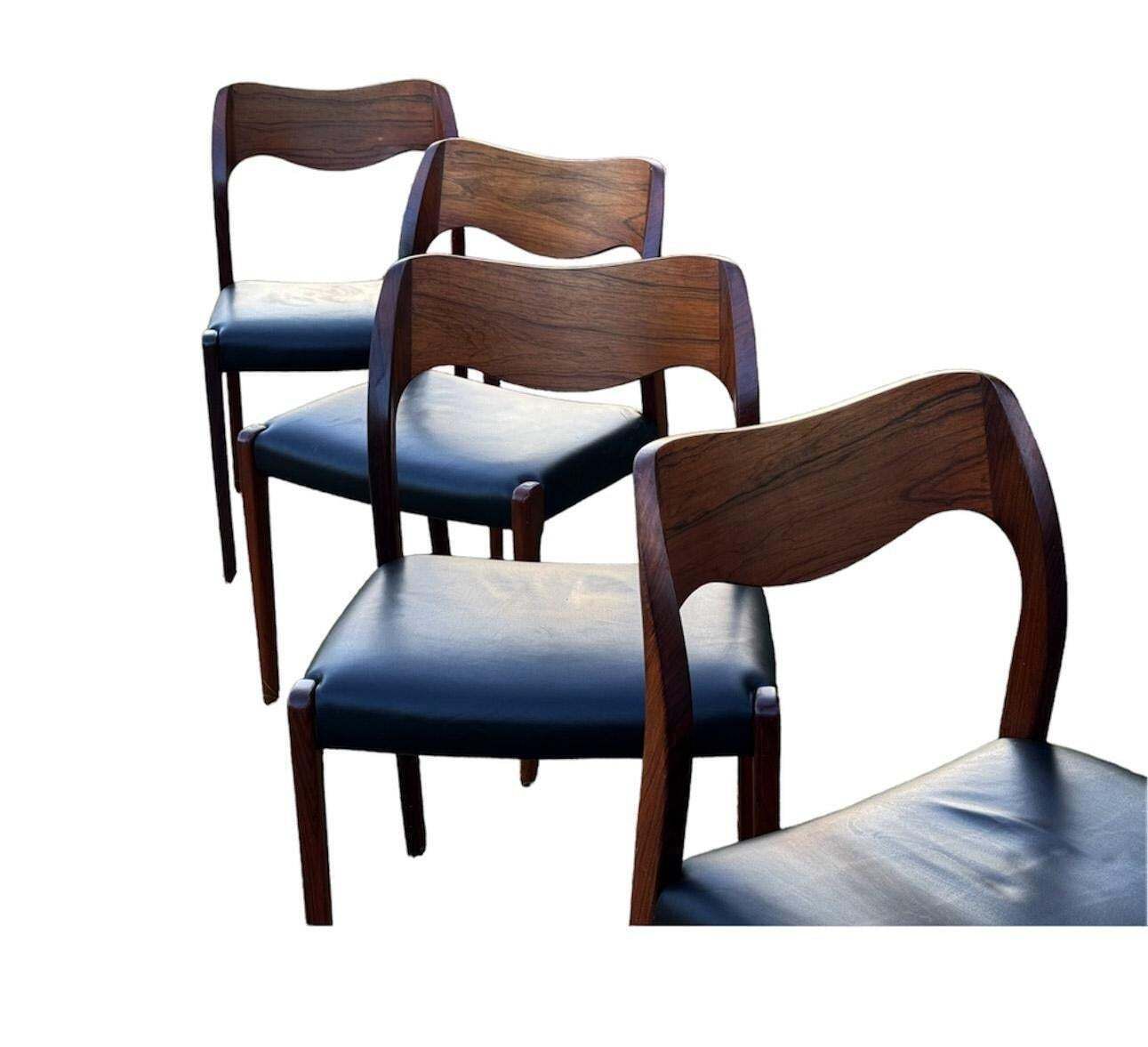 Hardwood Dining Chairs Model 71 By Niels Otto Møller photo 3700.0