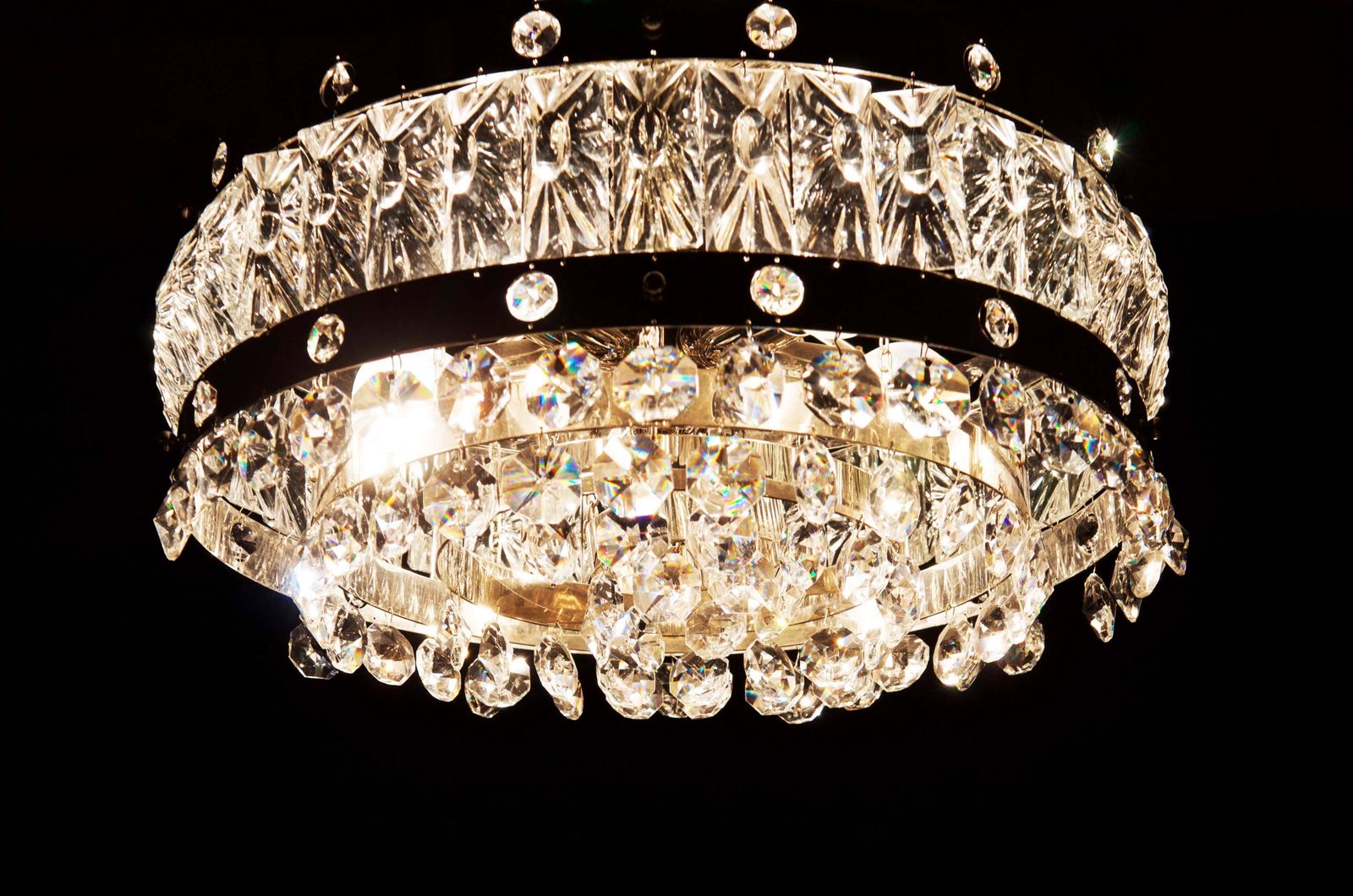 Midcentury Crystal Chandelier photo for sale