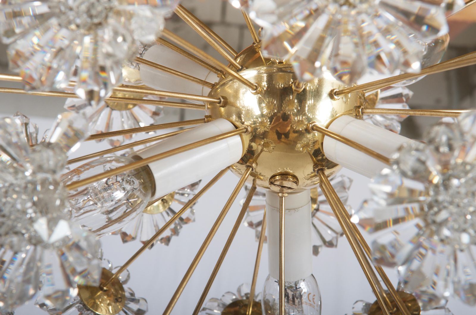 Stunning Sputnik Chandelier With Crystal Flowers photo vinterior