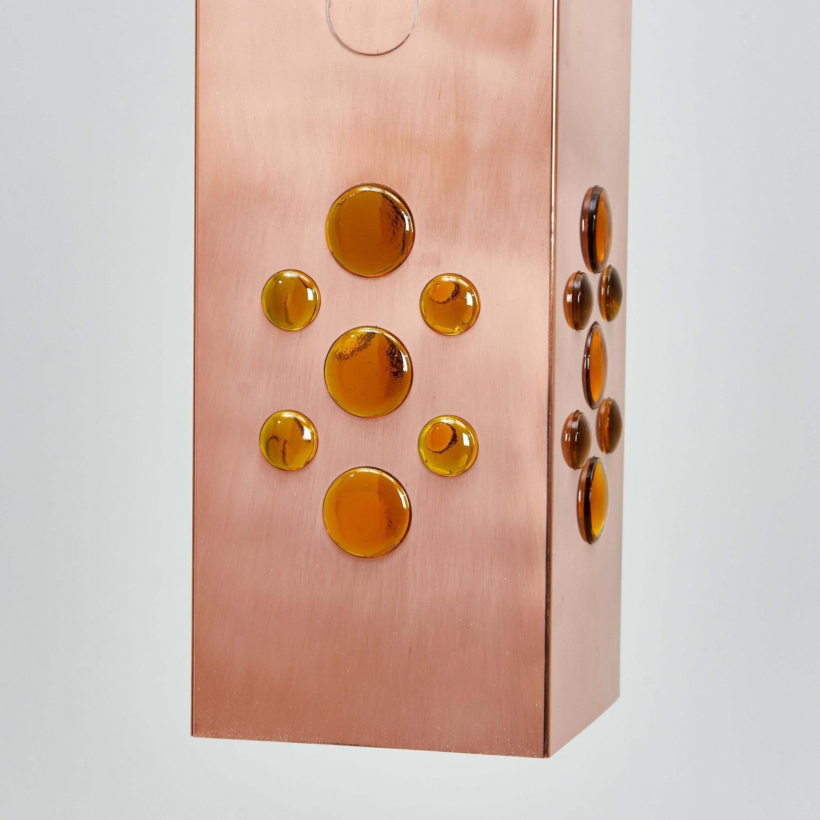 Copper Square Glass Hanging Lamp By Hans Agne Jakobsson Ed. Markaryd, 1960s photo Lighting