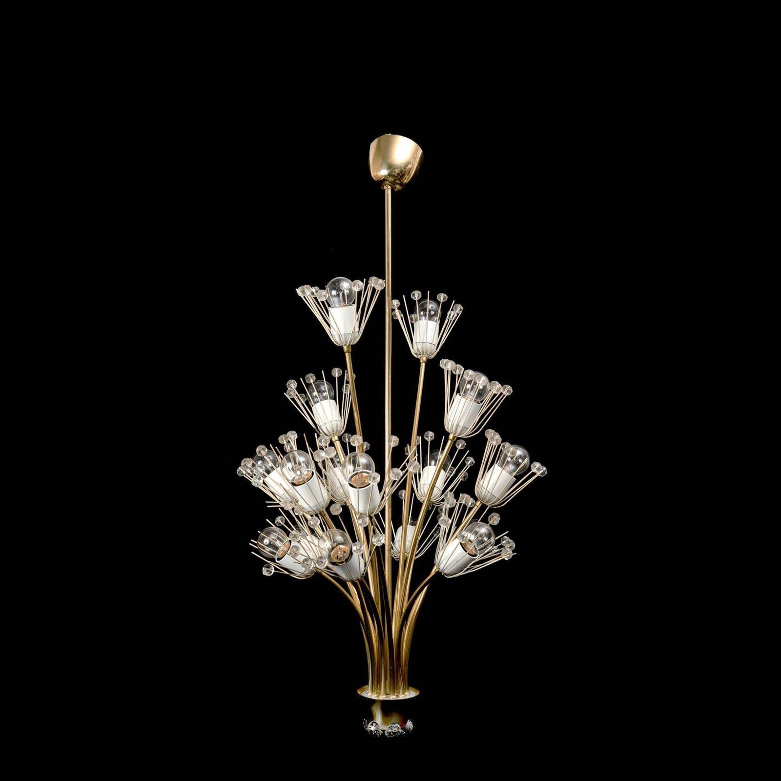 Large Brass Pyra Chandelier By Emil Stejnar For Rupert Nikoll photo 5330.0