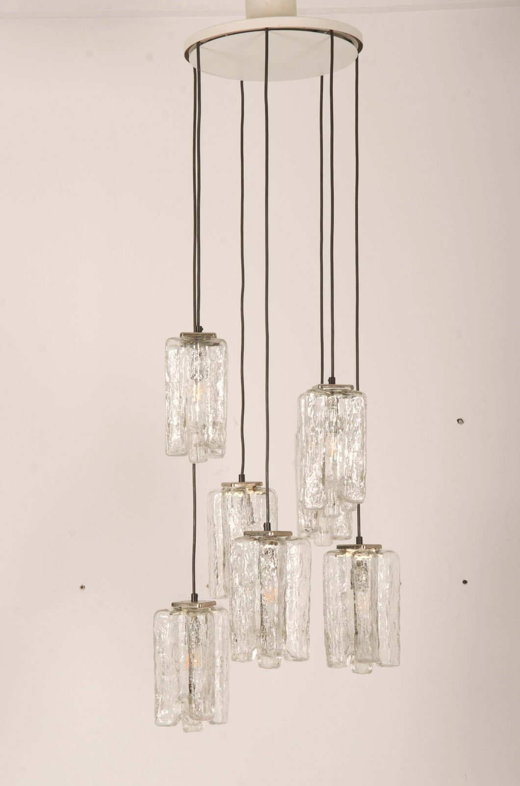Large Ice Glass Granada Cascading Chandelier By Kalmar photo furniture
