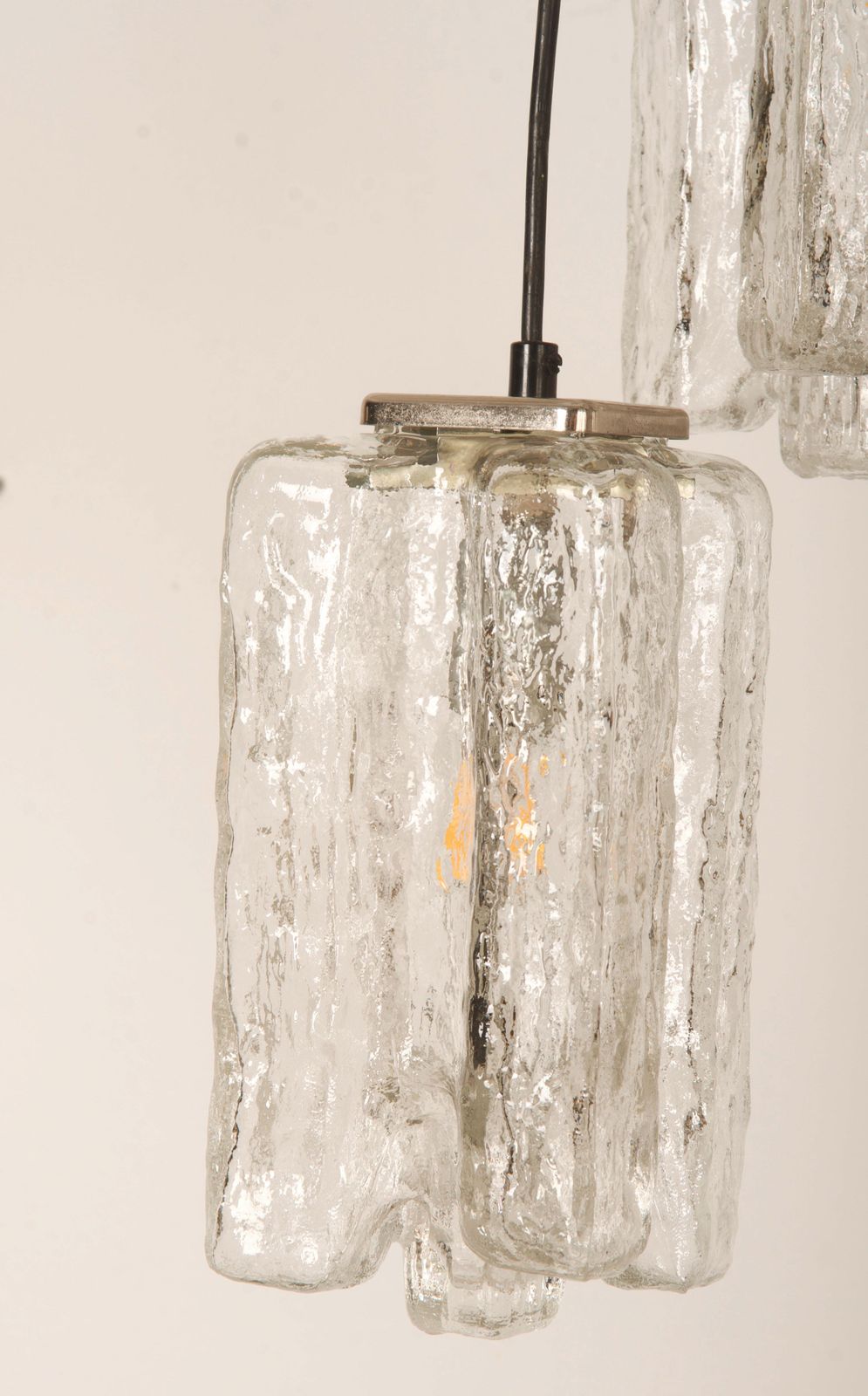 Large Ice Glass Granada Cascading Chandelier By Kalmar photo Lighting